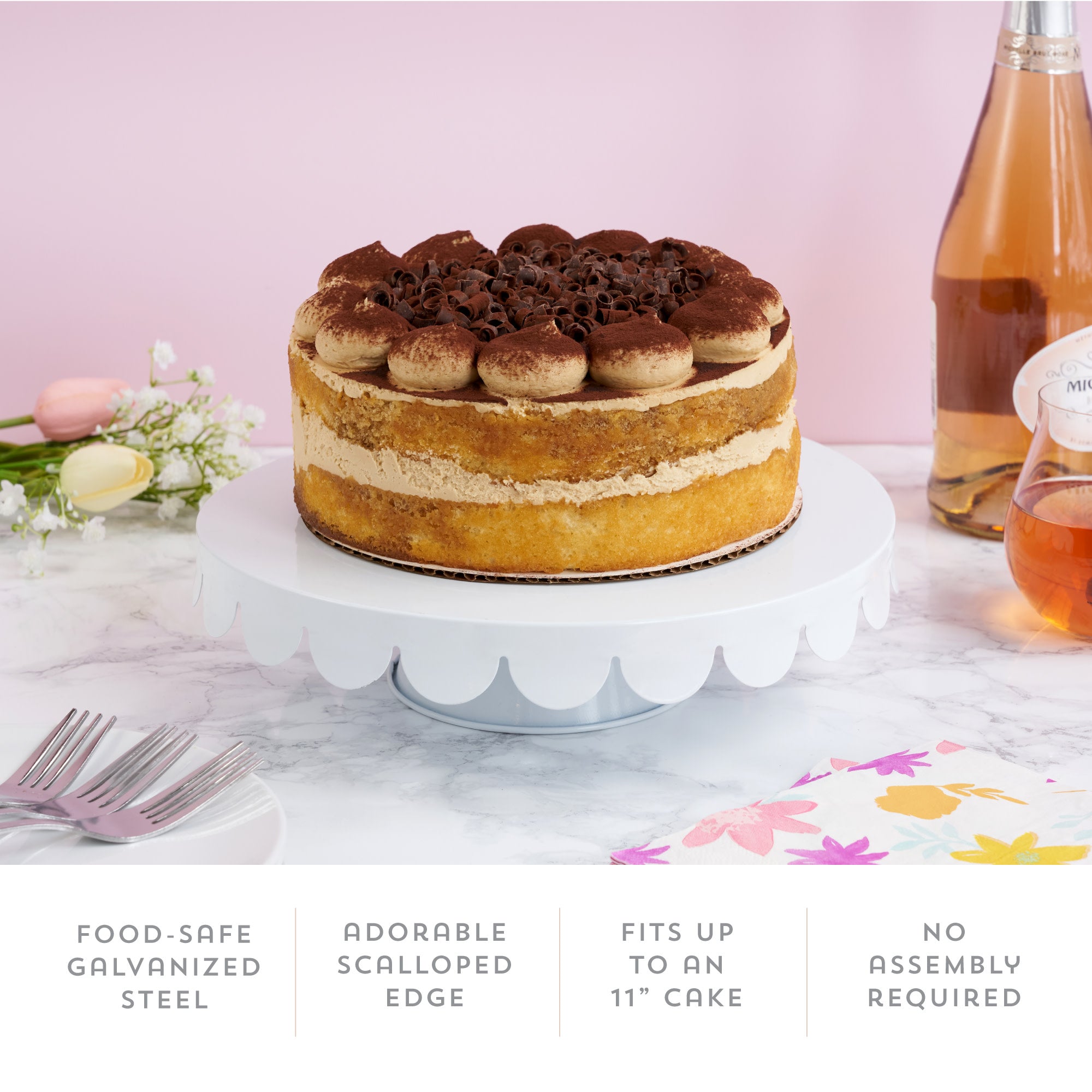 Metal Cake Stand in White - MaisonBeach