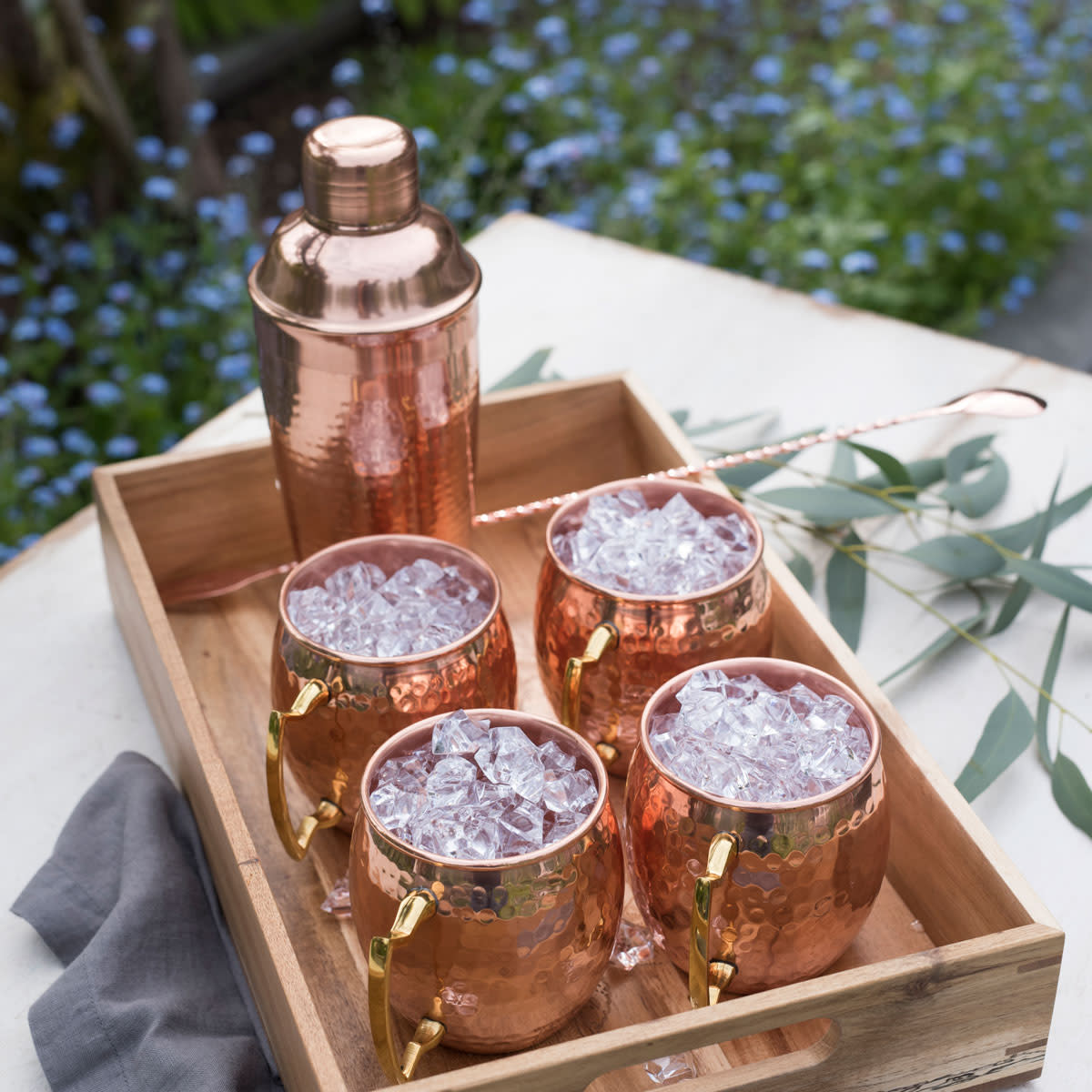 Hammered Copper Bar Set - MaisonBeach