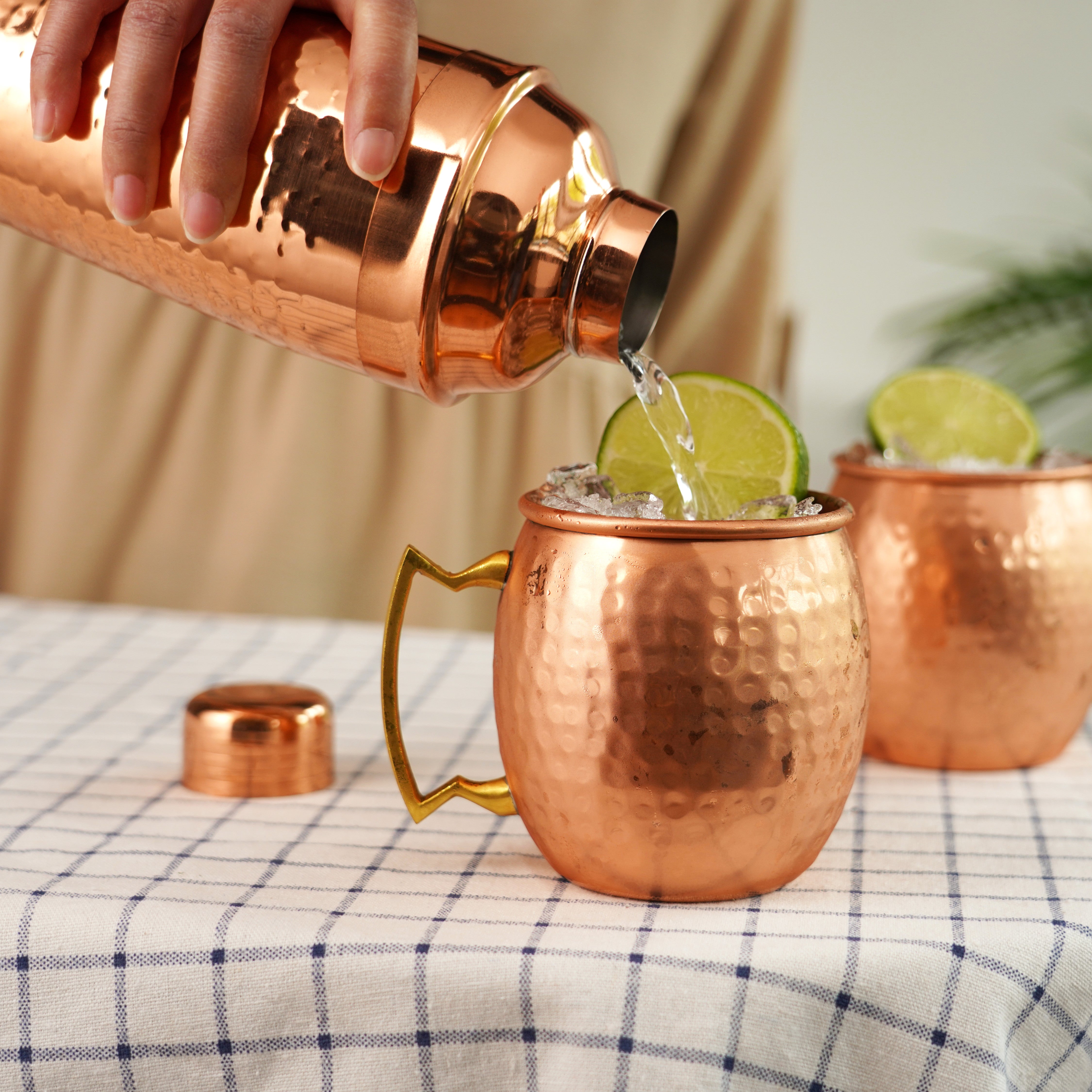 Hammered Copper Bar Set - MaisonBeach