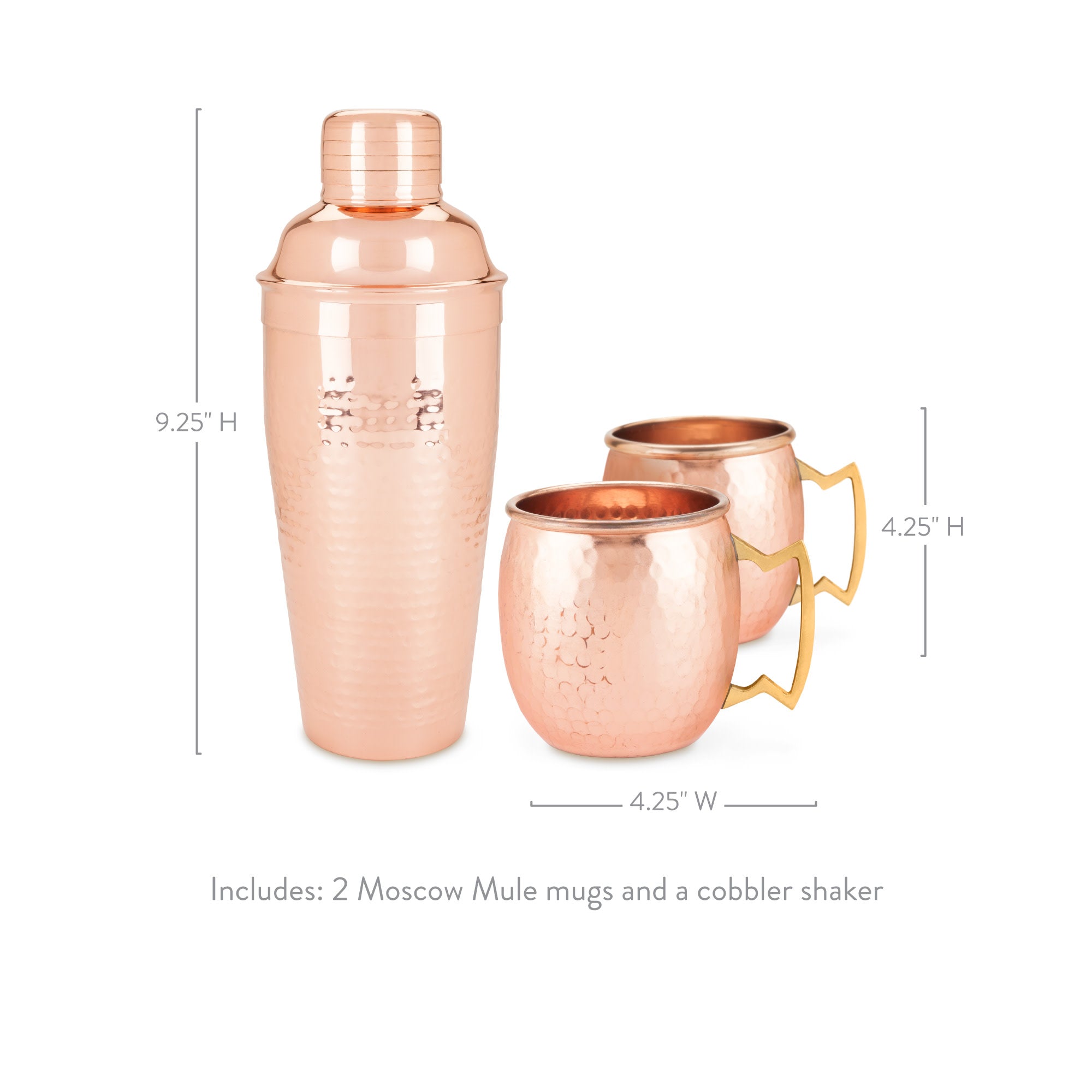 Hammered Copper Bar Set - MaisonBeach