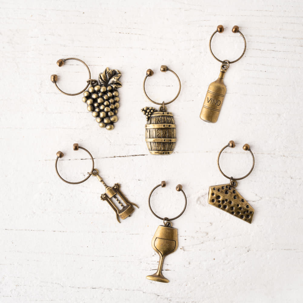 Gold Vineyard Wine Charms - MaisonBeach
