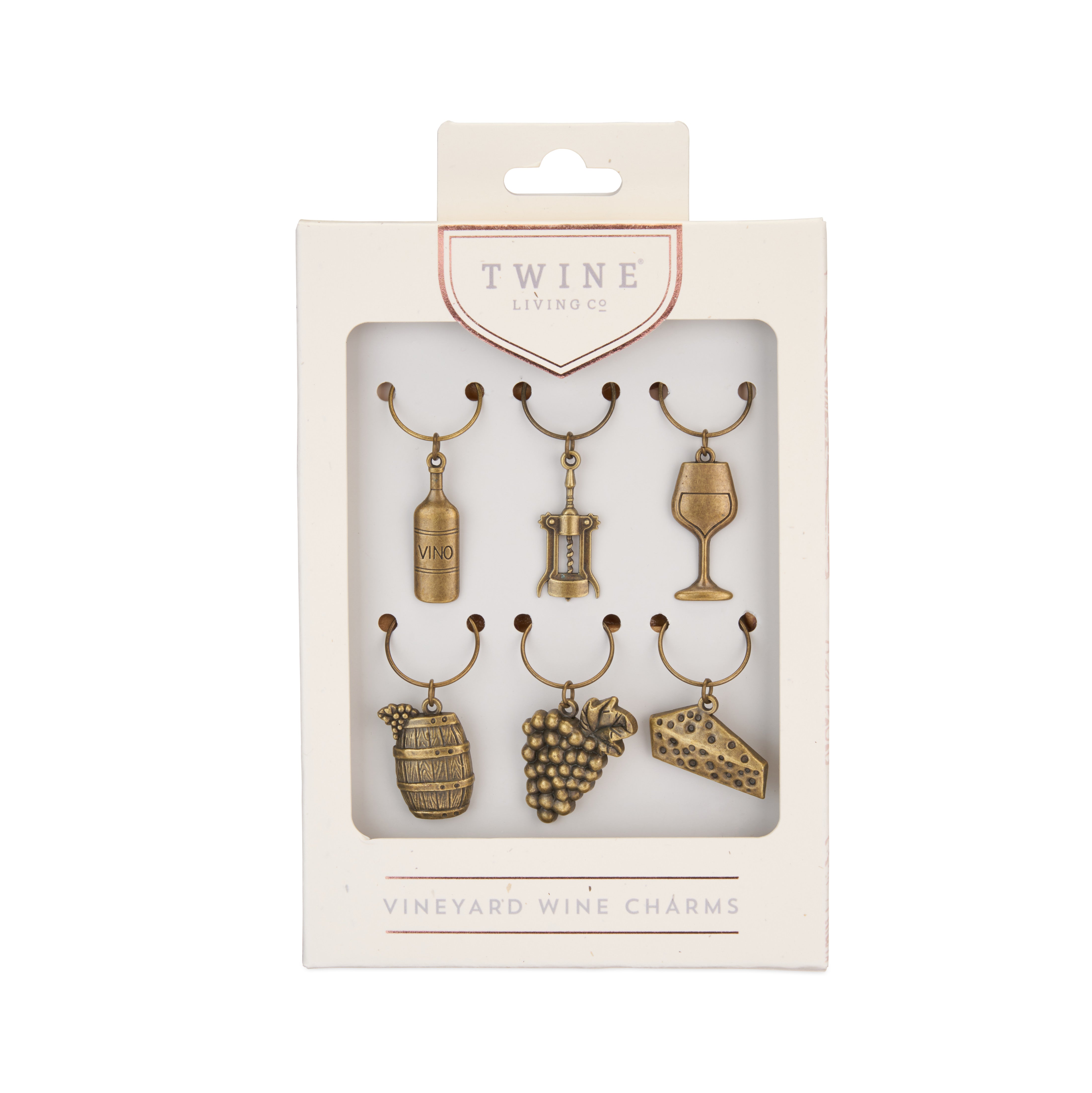 Gold Vineyard Wine Charms - MaisonBeach
