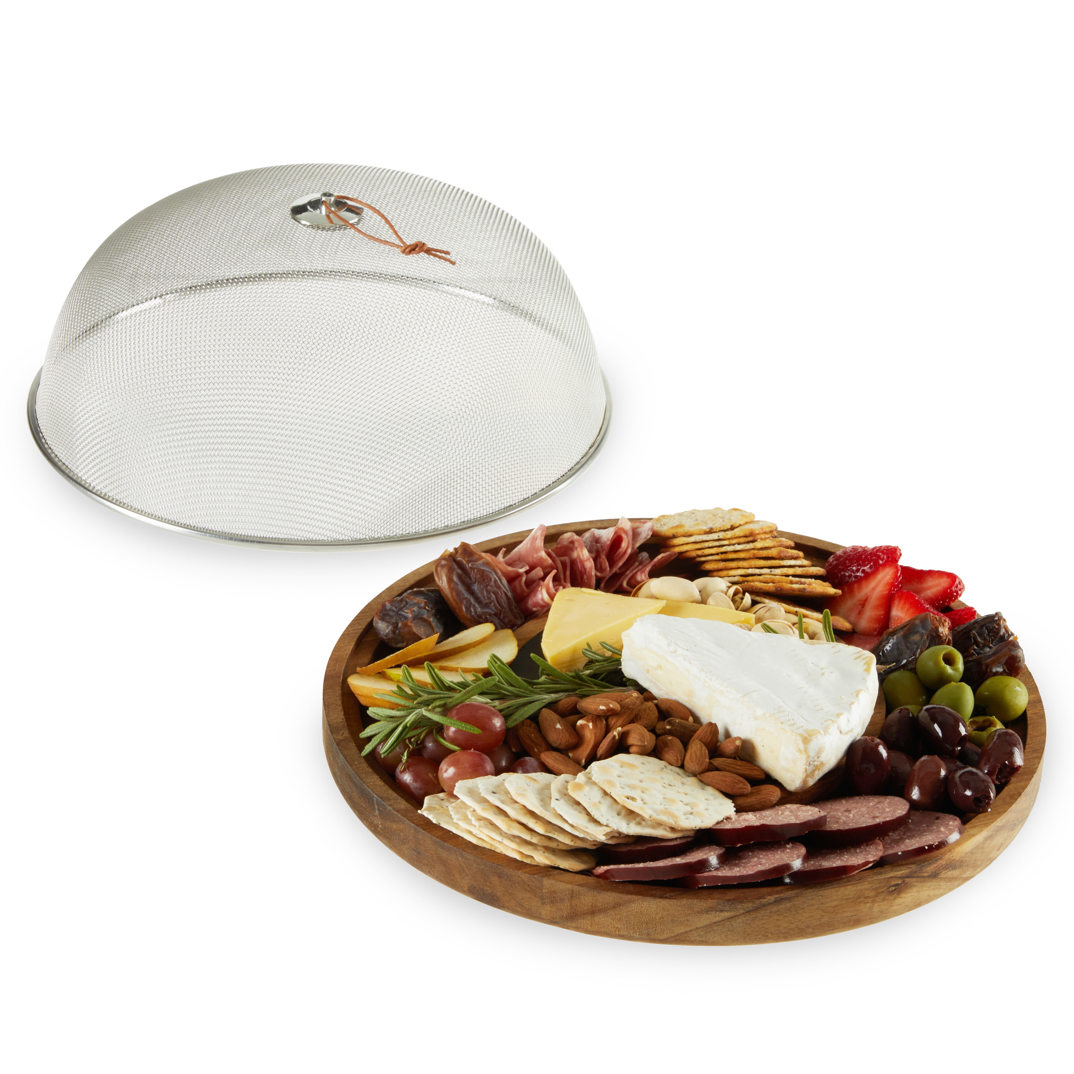 Modern Manor Slate & Acacia Cheese Board with Dome - MaisonBeach
