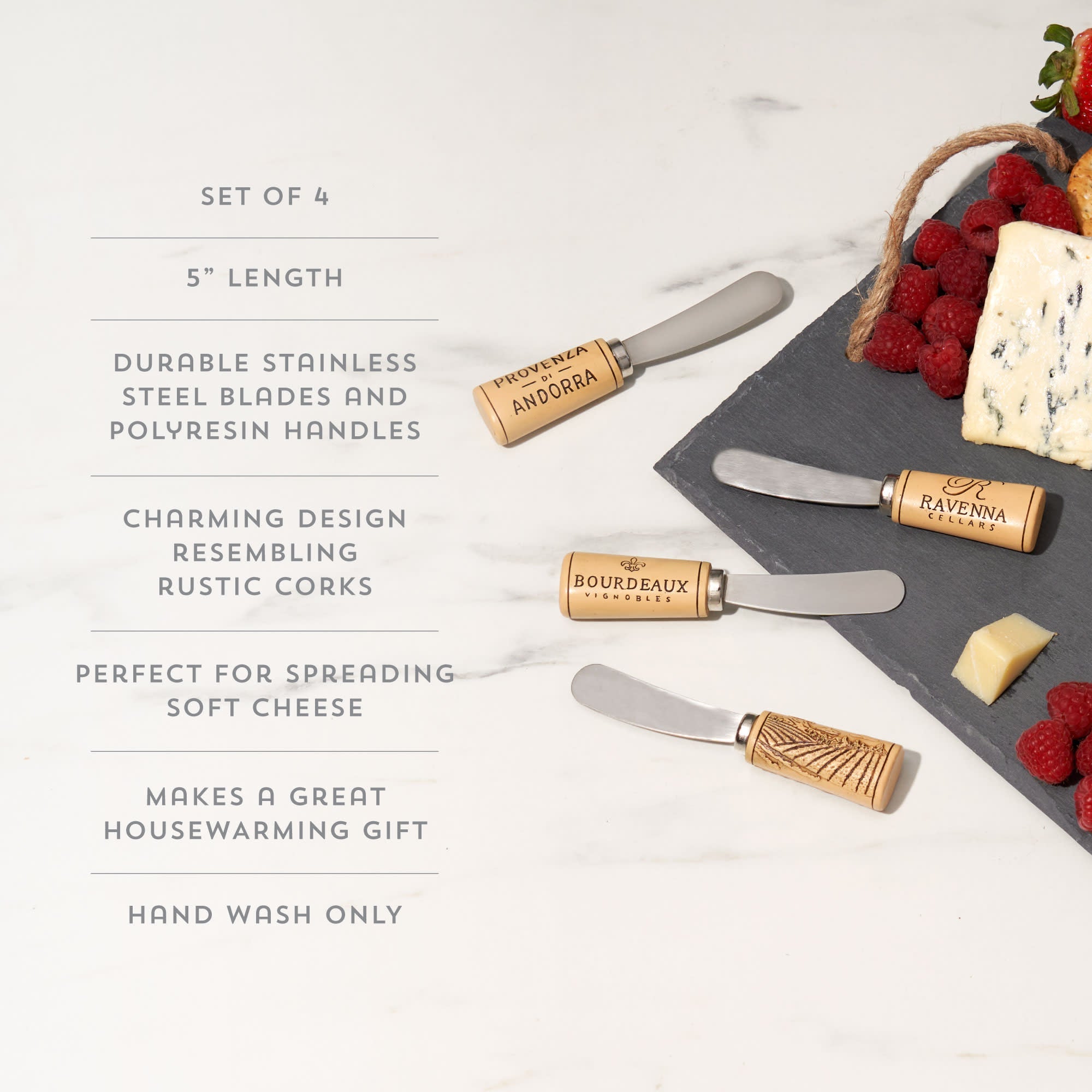 Cork Handled Cheese Spreader Set - MaisonBeach