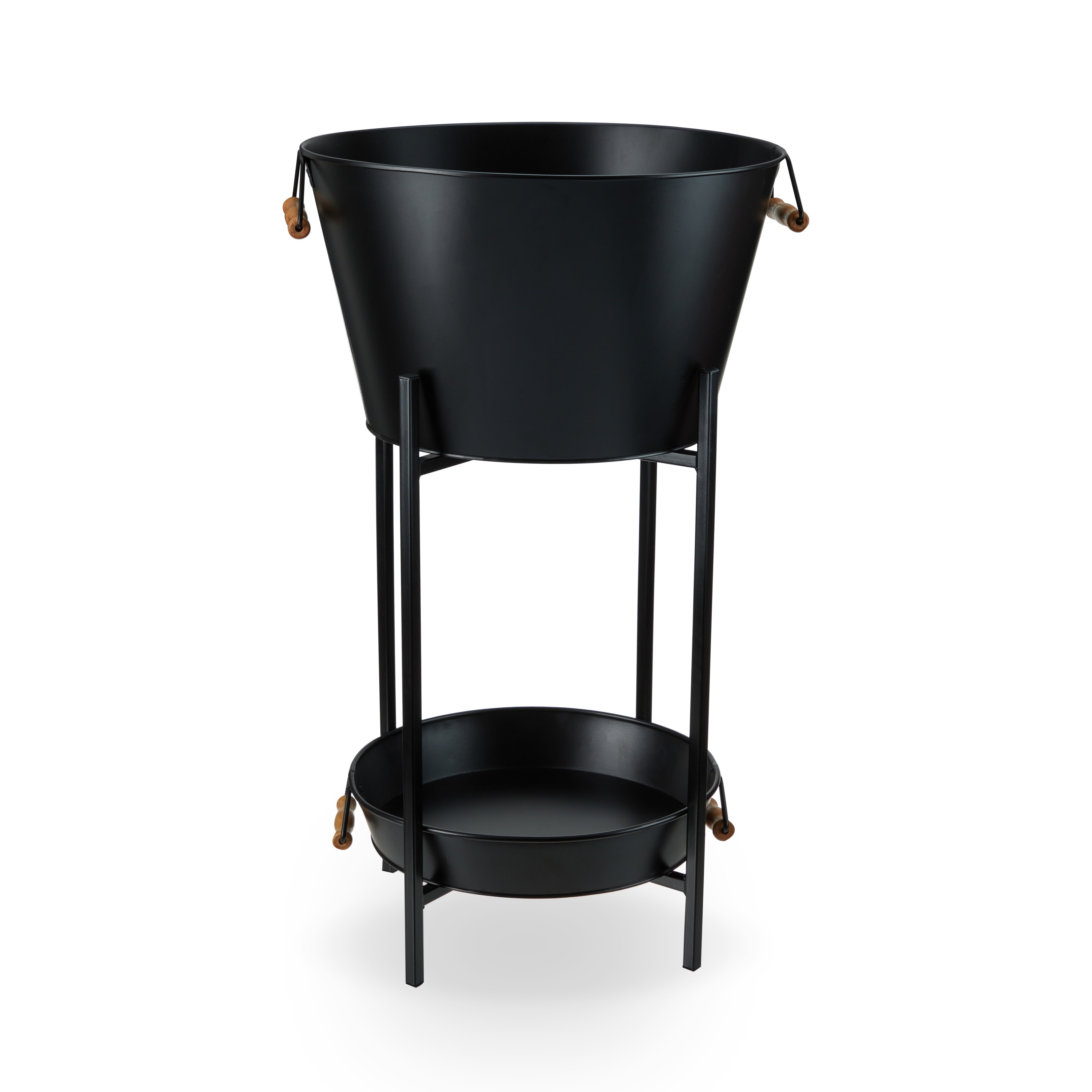 Black Beverage Tub with Stand & Tray - MaisonBeach