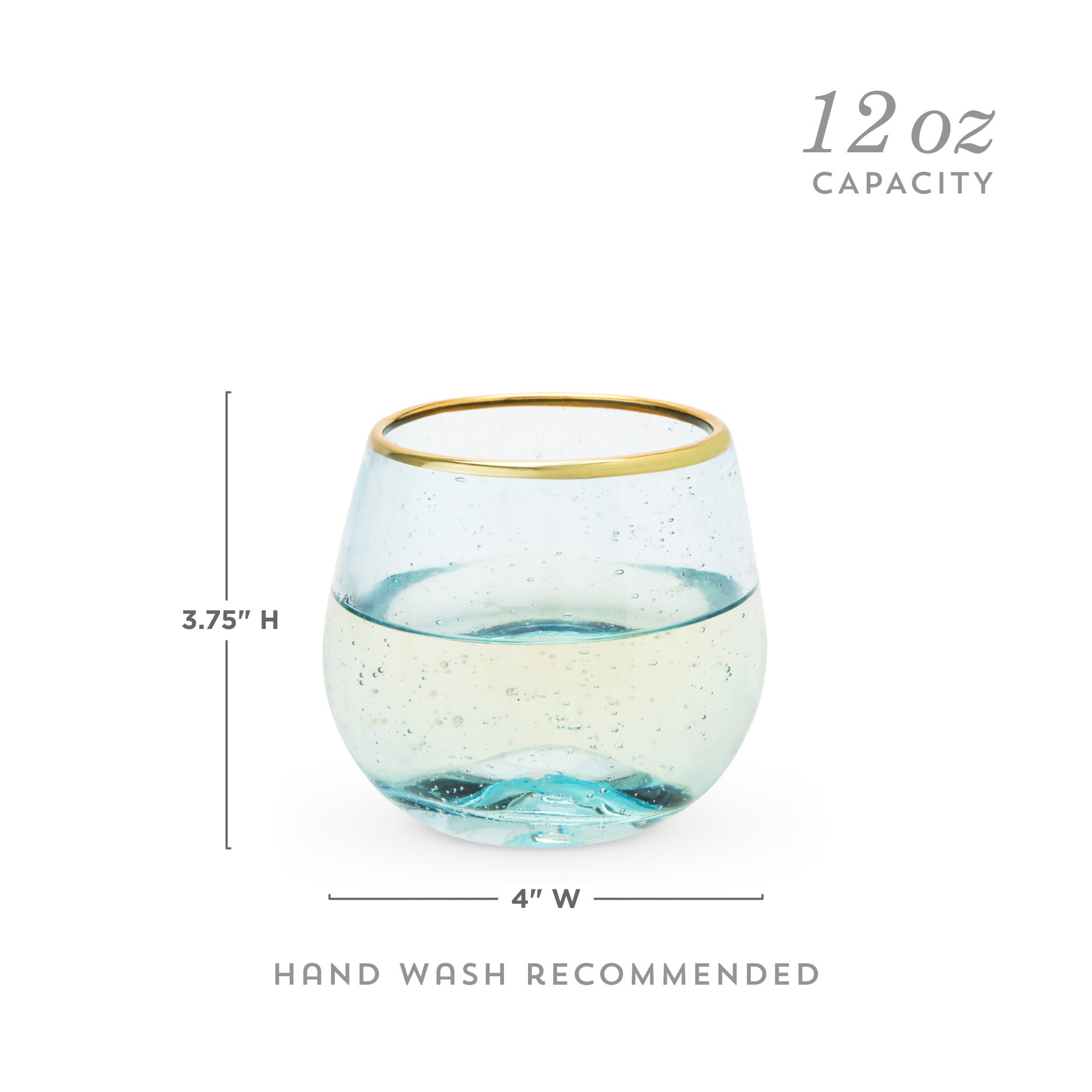 Aqua Bubble Stemless Wine Glass Set - MaisonBeach