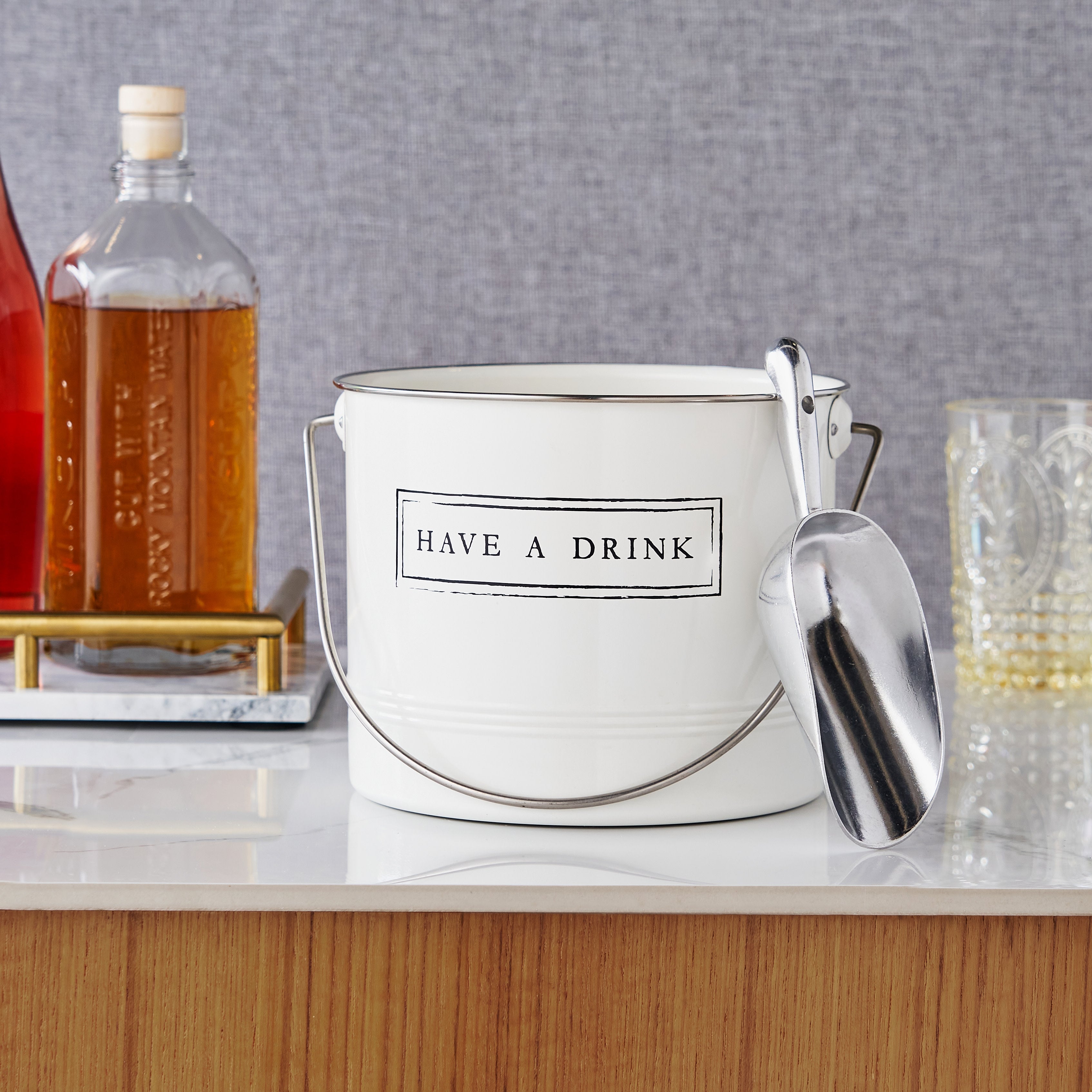 "Have A Drink" Ice Bucket and Scoop - MaisonBeach