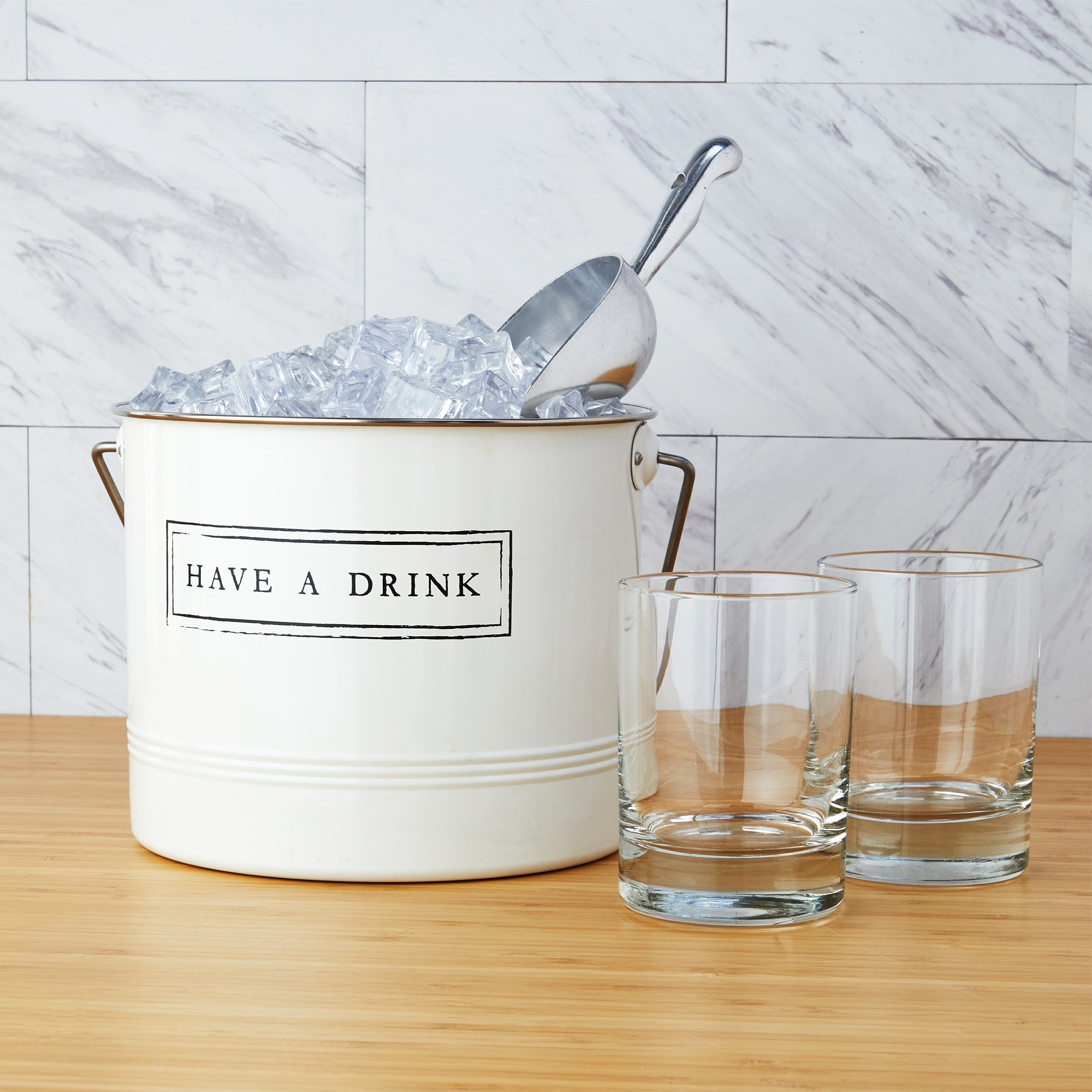 "Have A Drink" Ice Bucket and Scoop - MaisonBeach