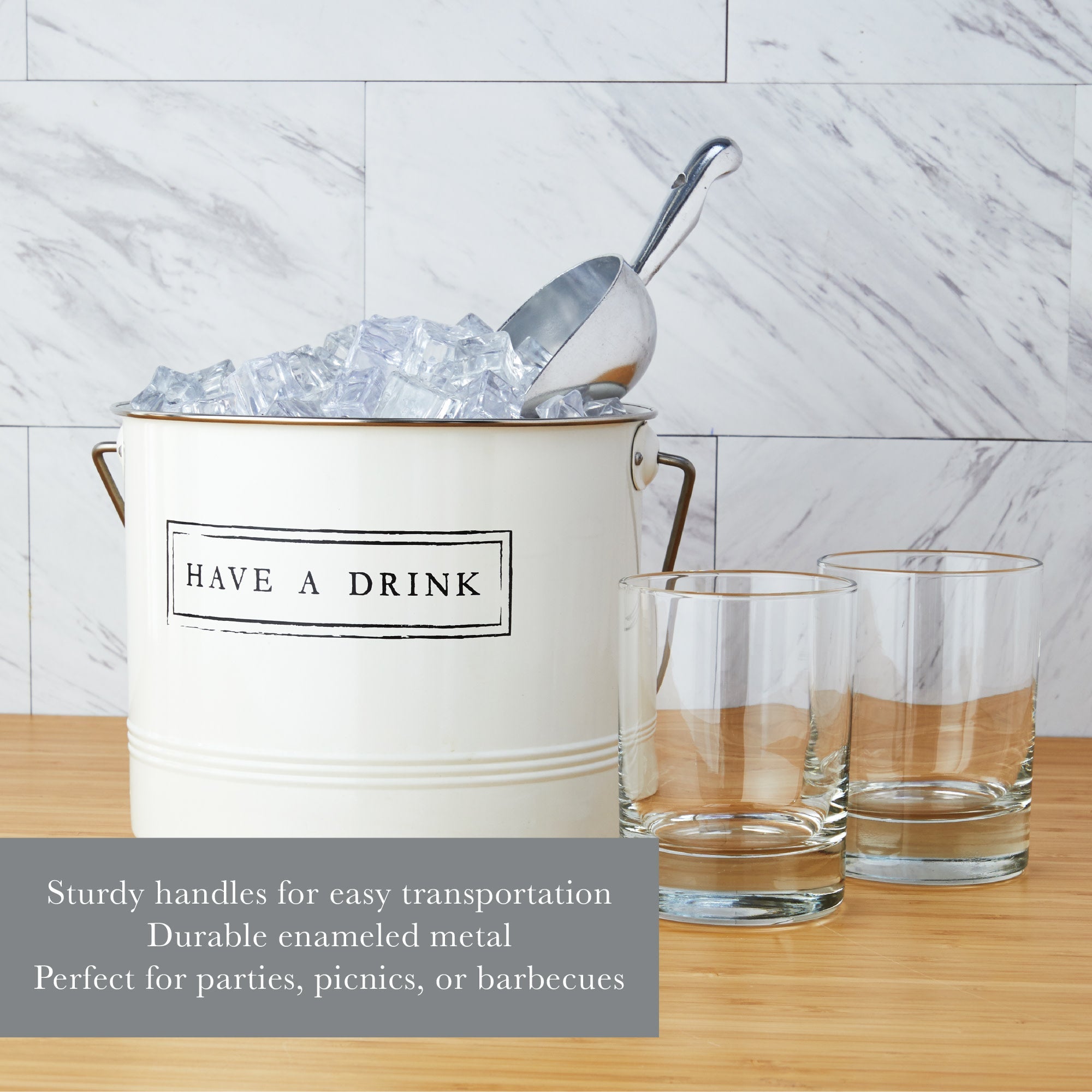 "Have A Drink" Ice Bucket and Scoop - MaisonBeach