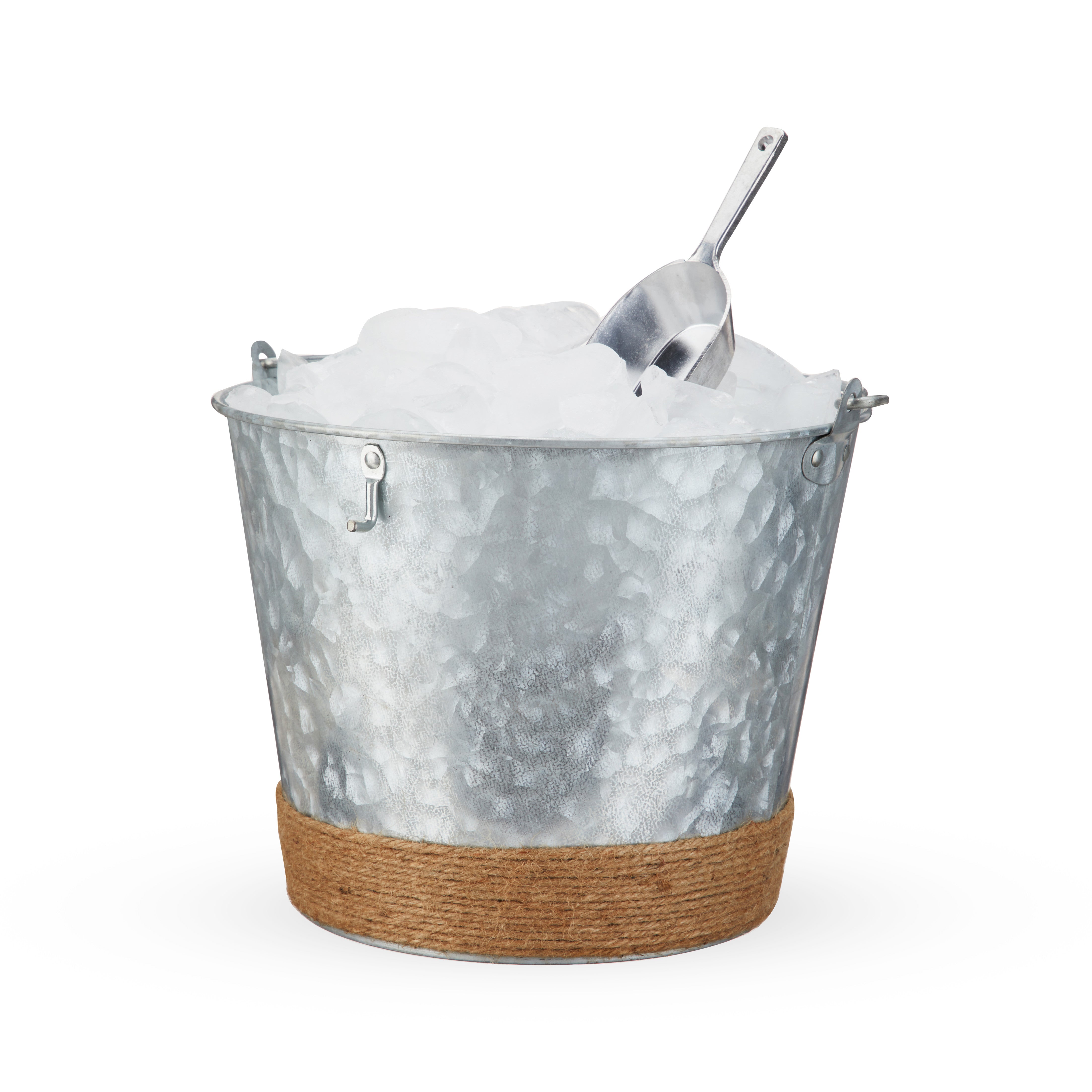 Jute-Wrapped Galvanized Ice Bucket - MaisonBeach