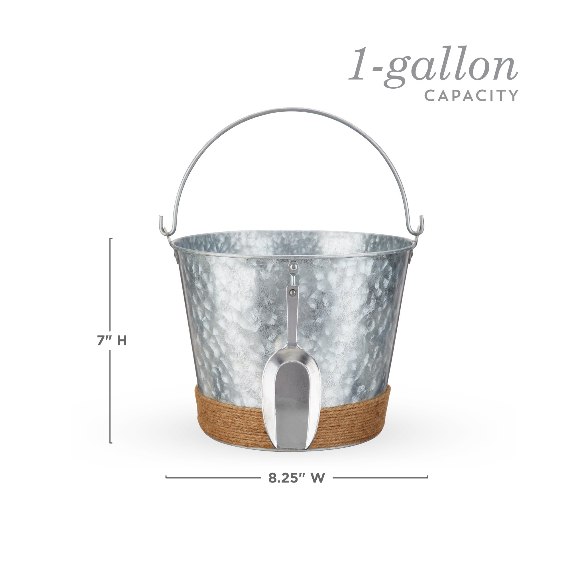 Jute-Wrapped Galvanized Ice Bucket - MaisonBeach