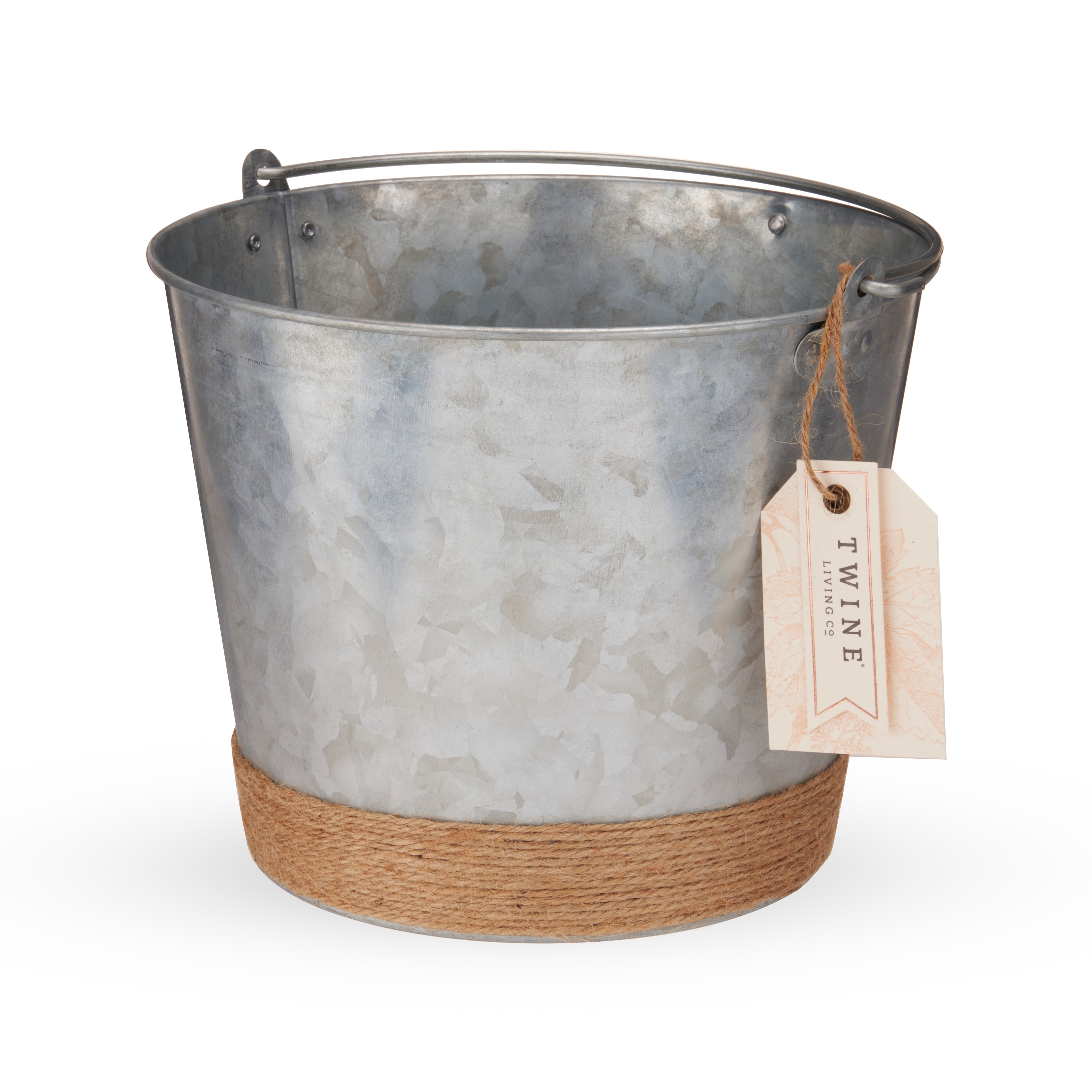 Jute-Wrapped Galvanized Ice Bucket - MaisonBeach