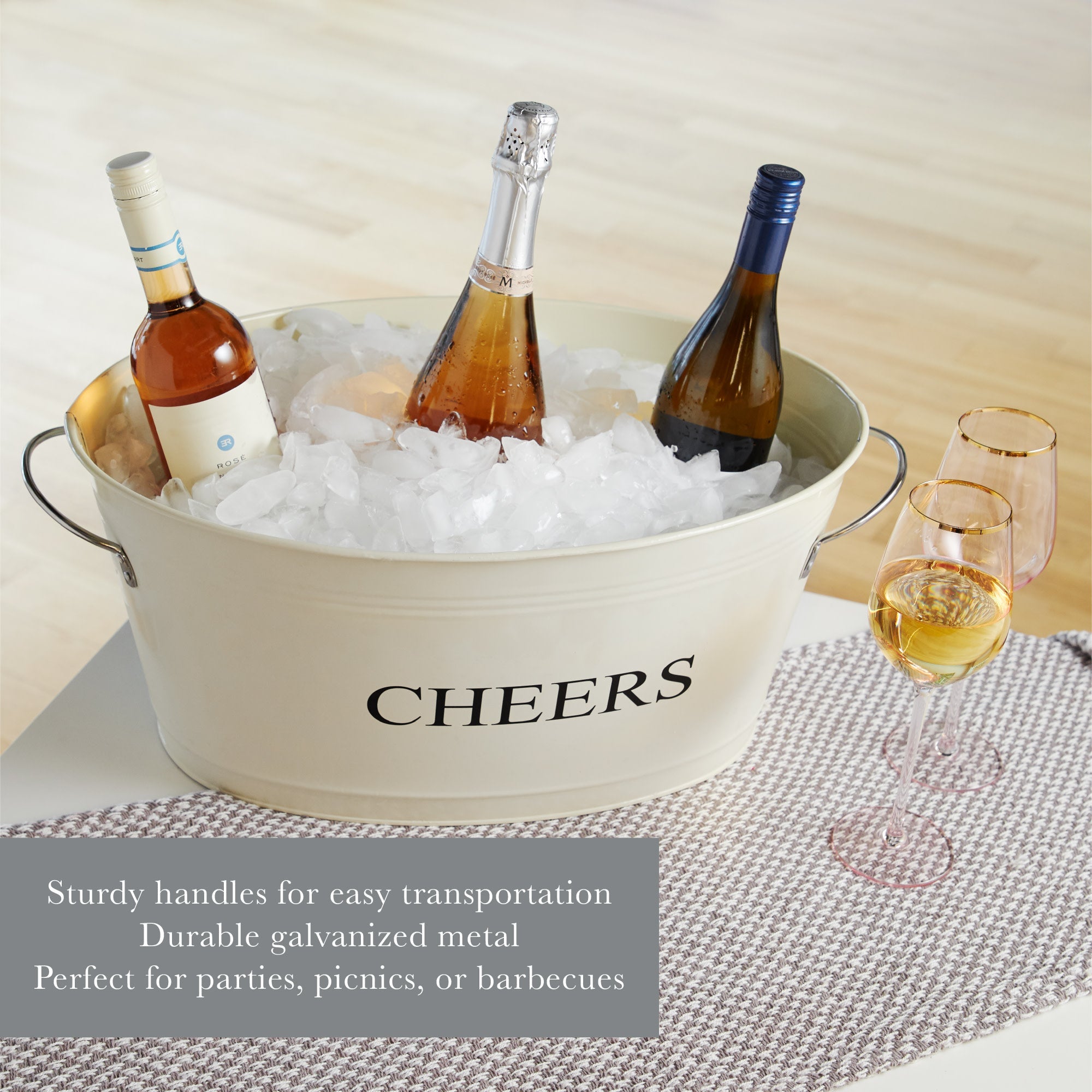 Cheers Galvanized Metal Tub - MaisonBeach