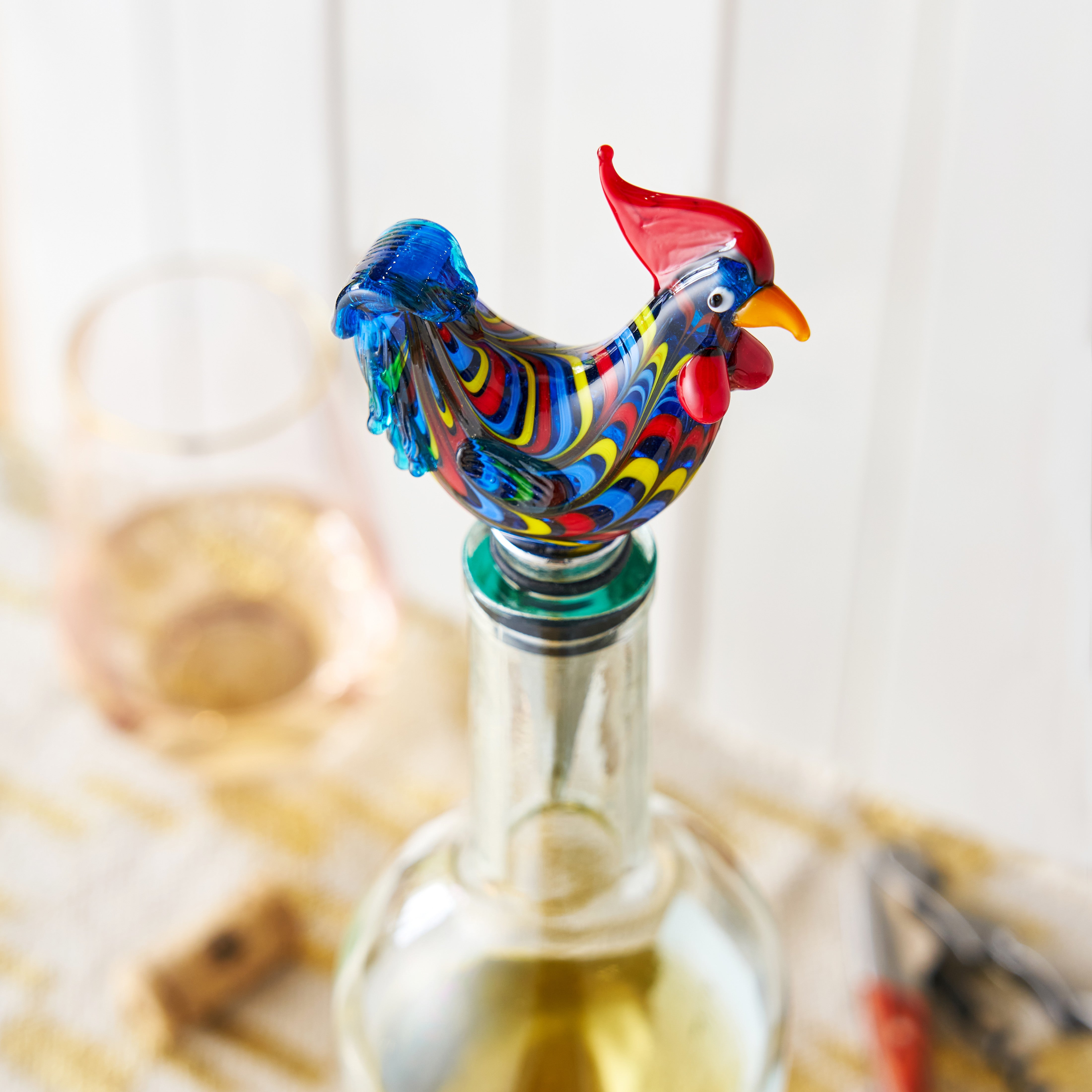 Rooster Glass Bottle Stopper - MaisonBeach