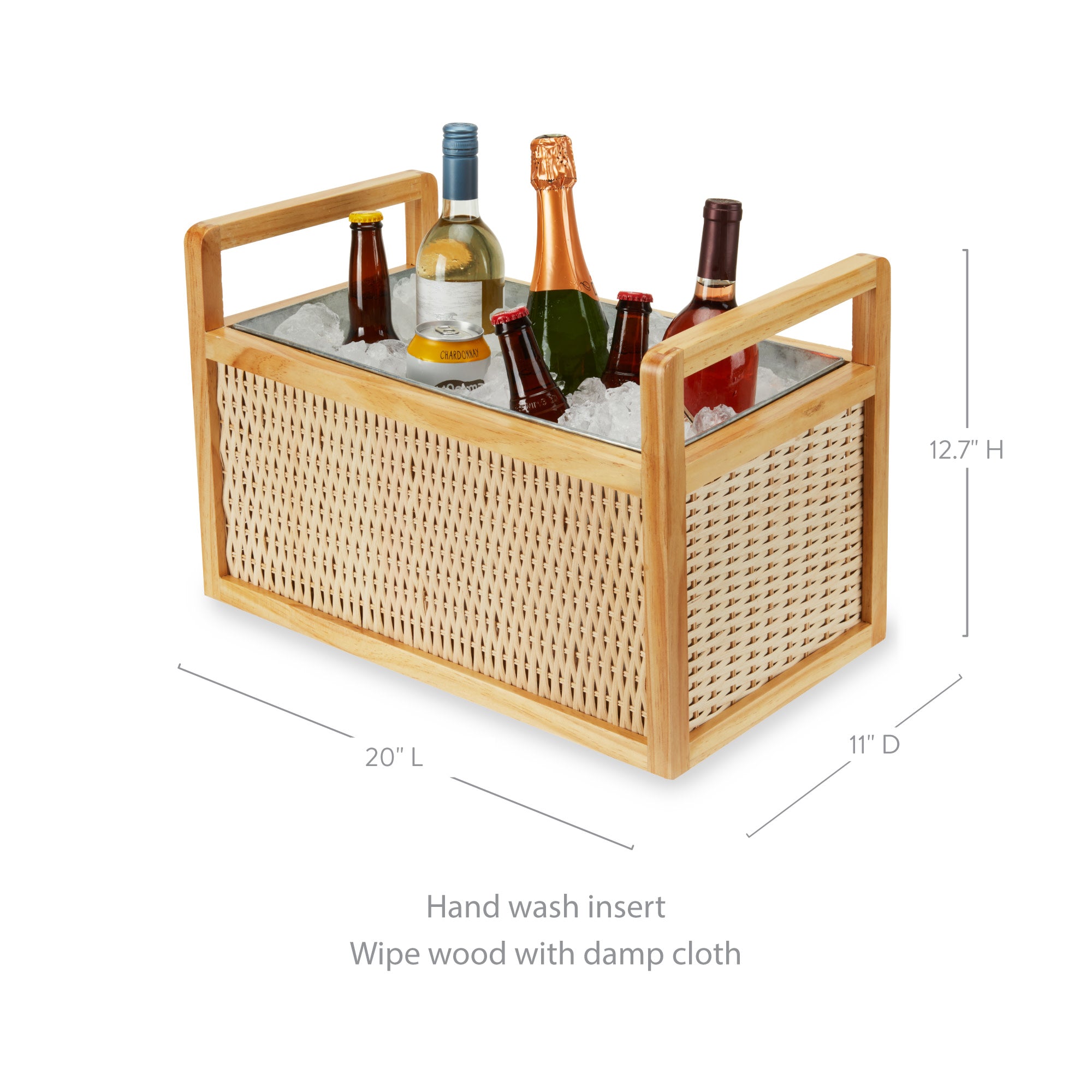 Rattan & Wood Beverage Tub - MaisonBeach