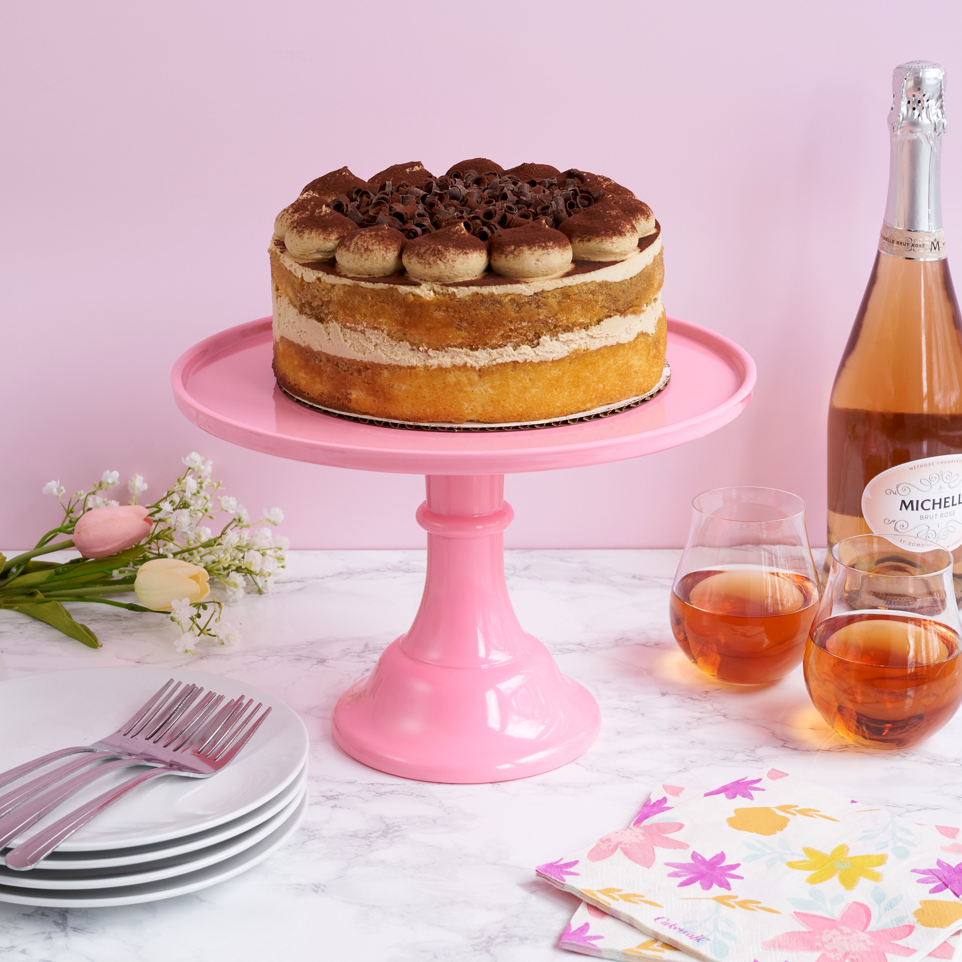 Melamine Cake Stand in Pink - MaisonBeach