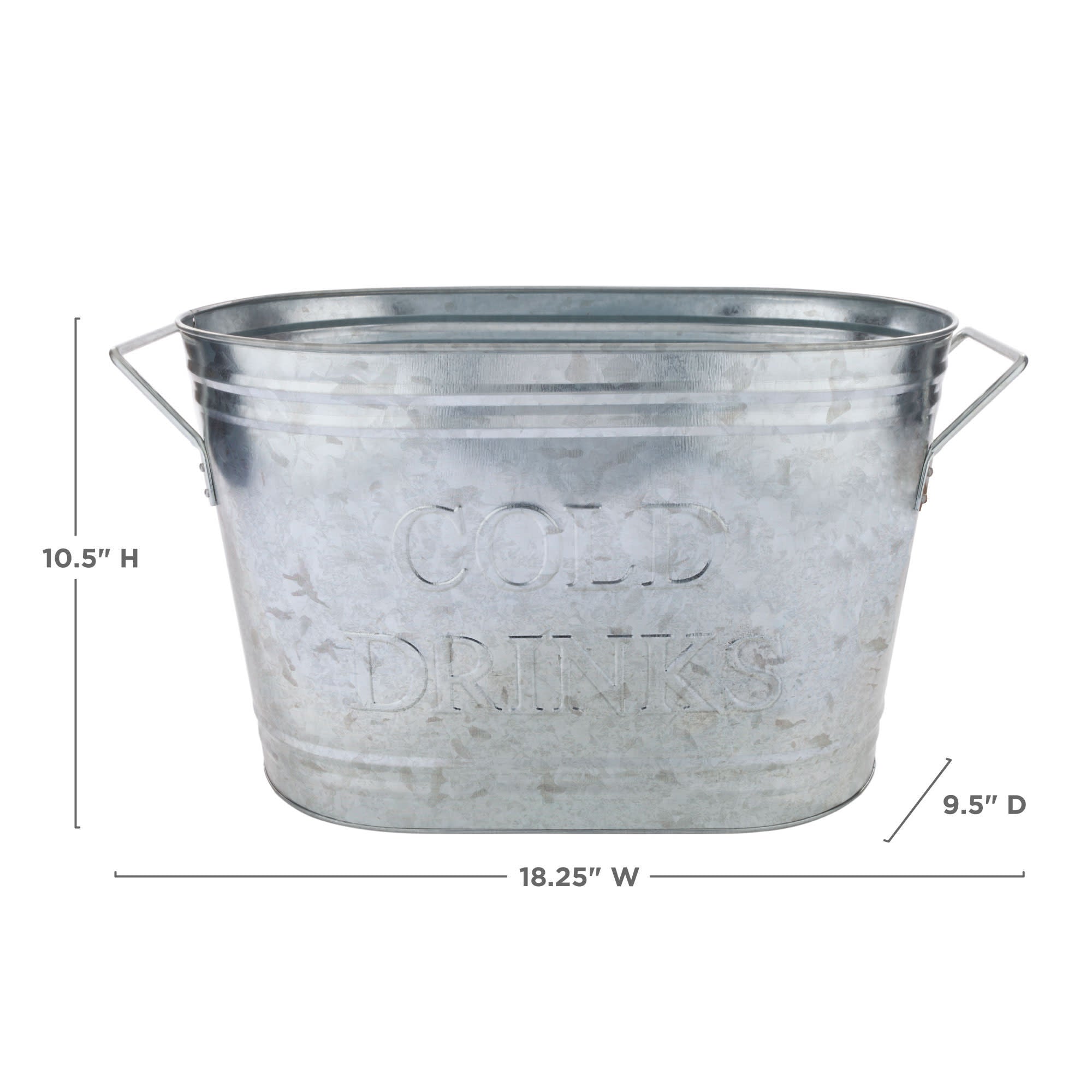 Cold Drinks Galvanized Metal Tub - MaisonBeach