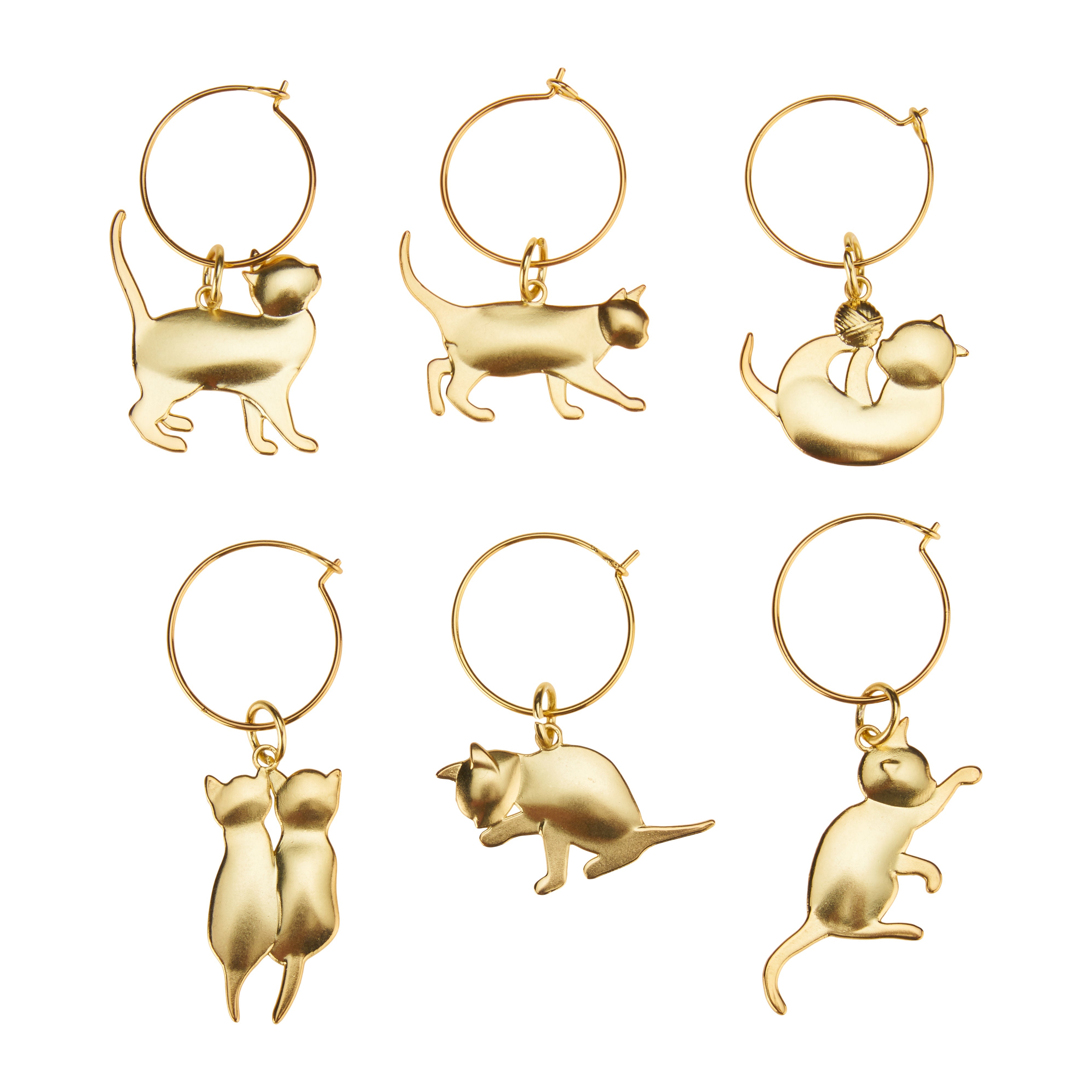 Gold Cat Wine Charms - MaisonBeach