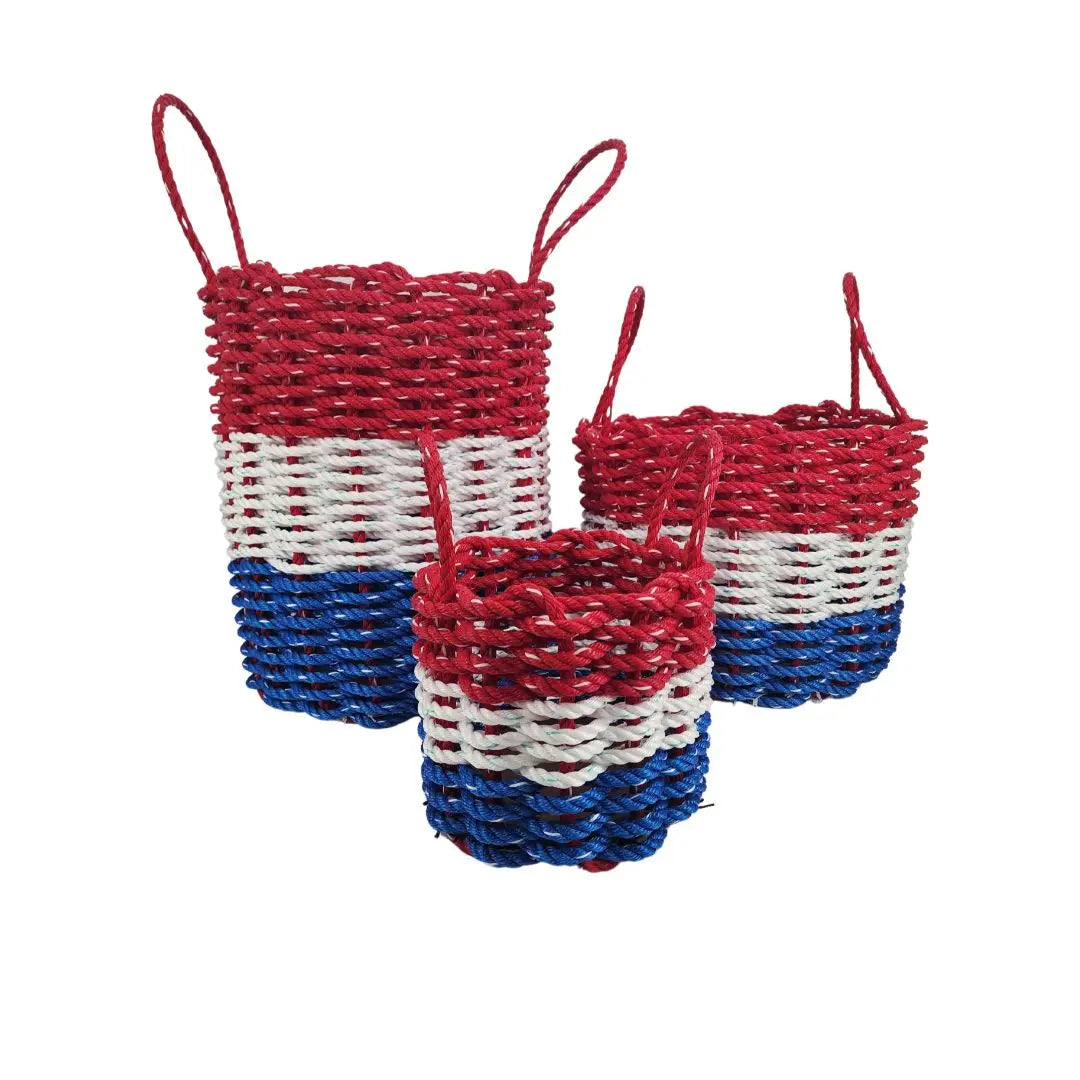 Red White and Blue Lobster Rope Basket - MaisonBeach