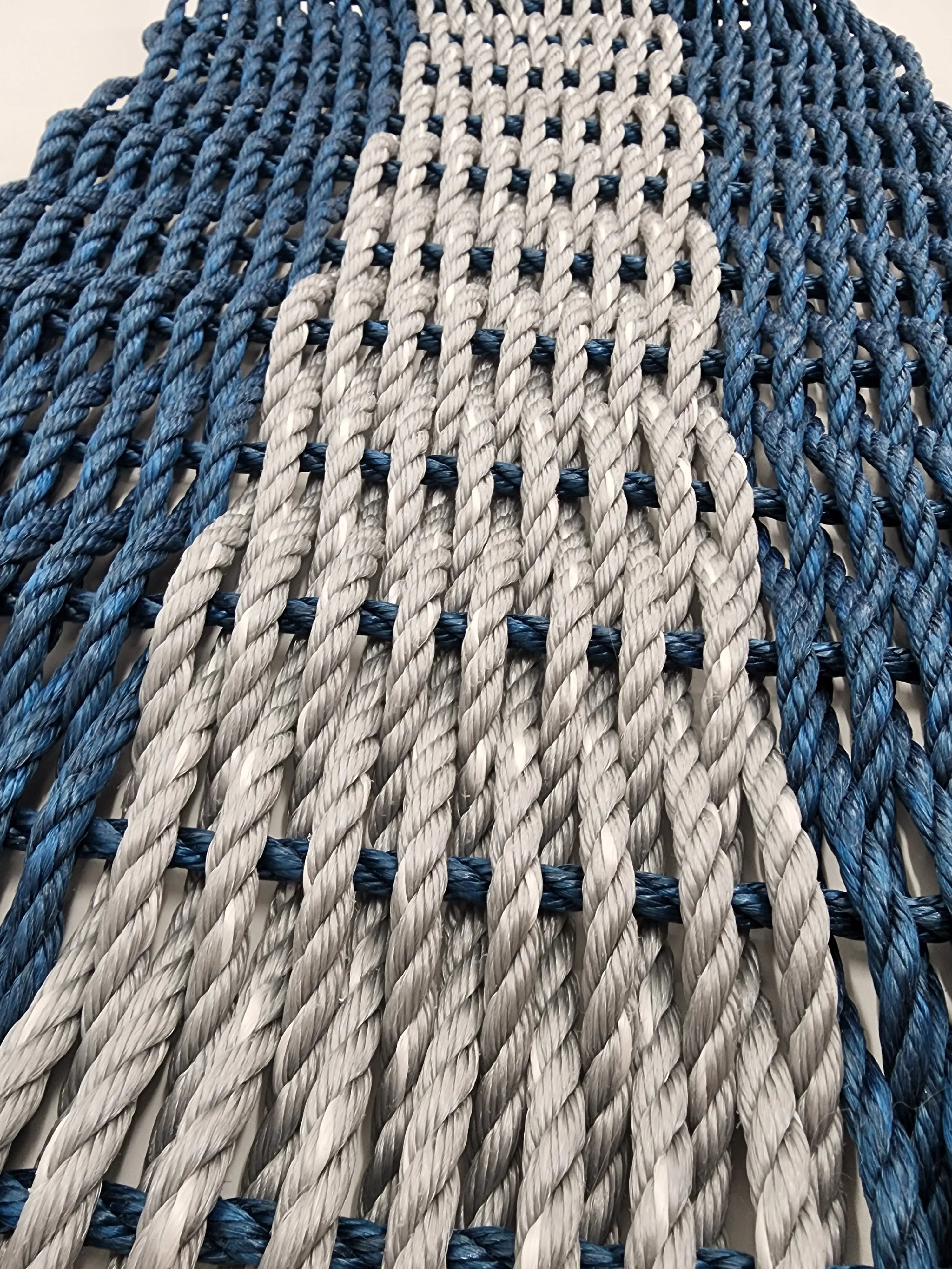 Lobster Rope Mat Navy Blue and Light Gray - MaisonBeach
