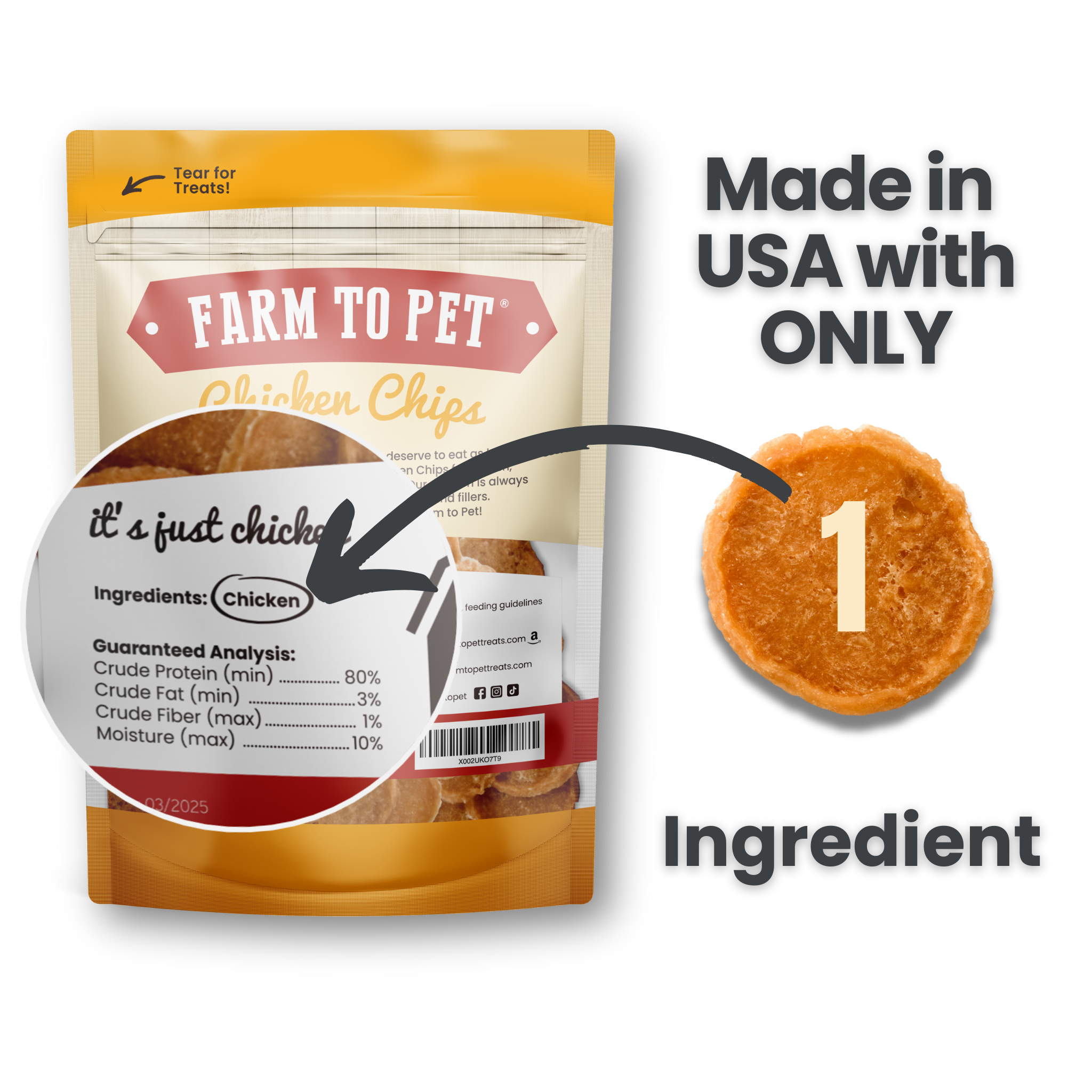 Farm to Pet Healthy Dog Treats - Farm to Pet Chicken Chips Healthy Dog Treats – 2 sizes: 4oz - MaisonBeach
