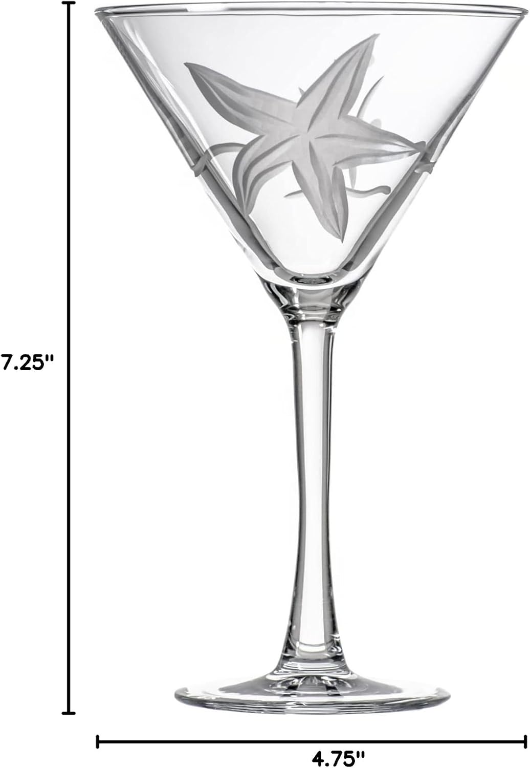 Rolf Glass Starfish Martini Glass – engraved starfish design