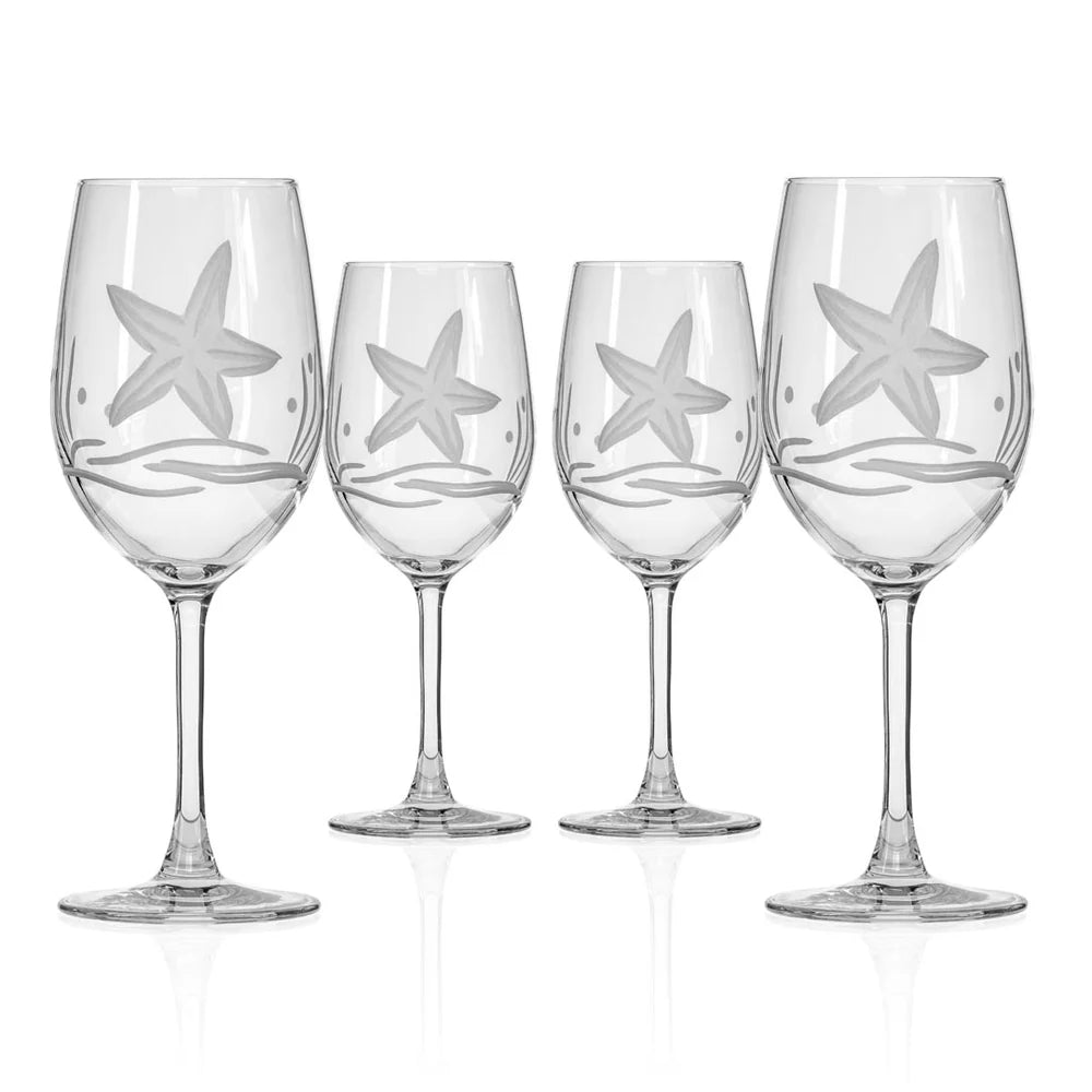 Rolf Glass Starfish White Wine Glass – engraved starfish design
