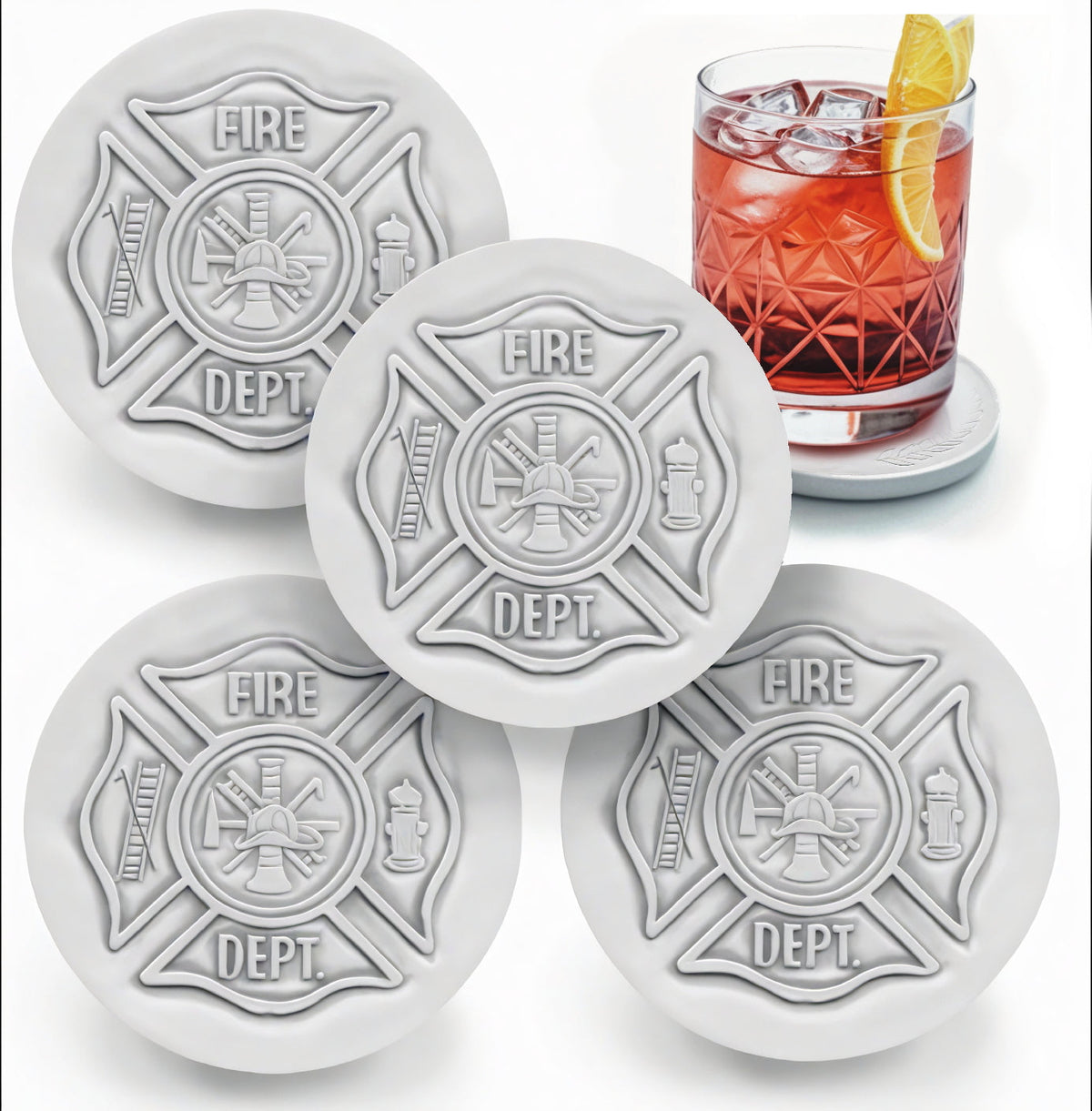 Fire Department Drink Coasters - MaisonBeach