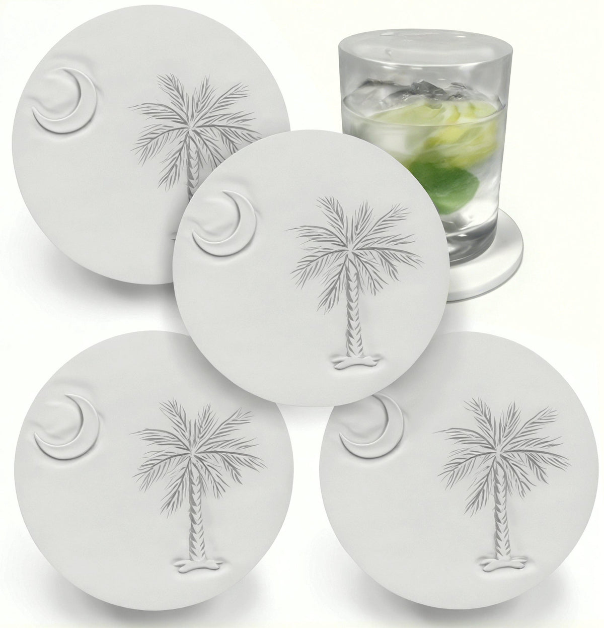 Palmetto And Moon Drink Coasters - MaisonBeach