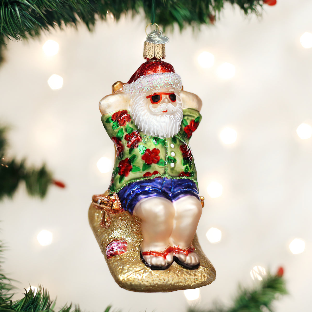 Sunning Santa Ornament - MaisonBeach
