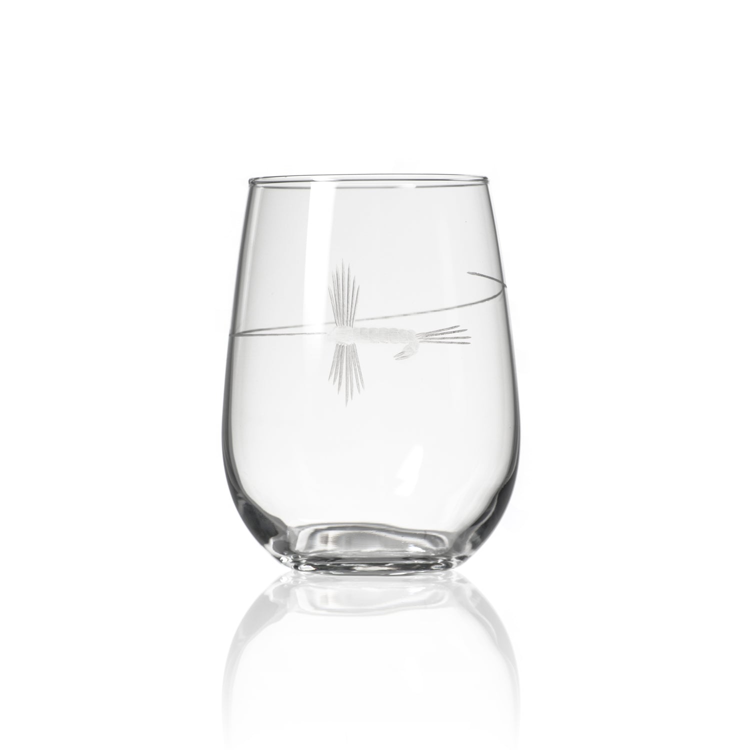 Fly Fishing 17oz. Stemless Wine GlassSet of 4 - MaisonBeach