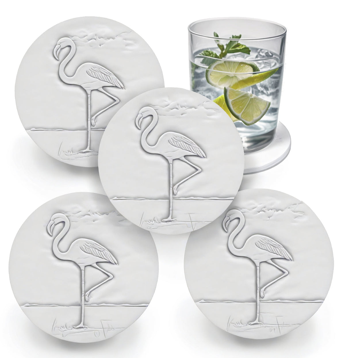 Flamingo Drink Coasters - MaisonBeach