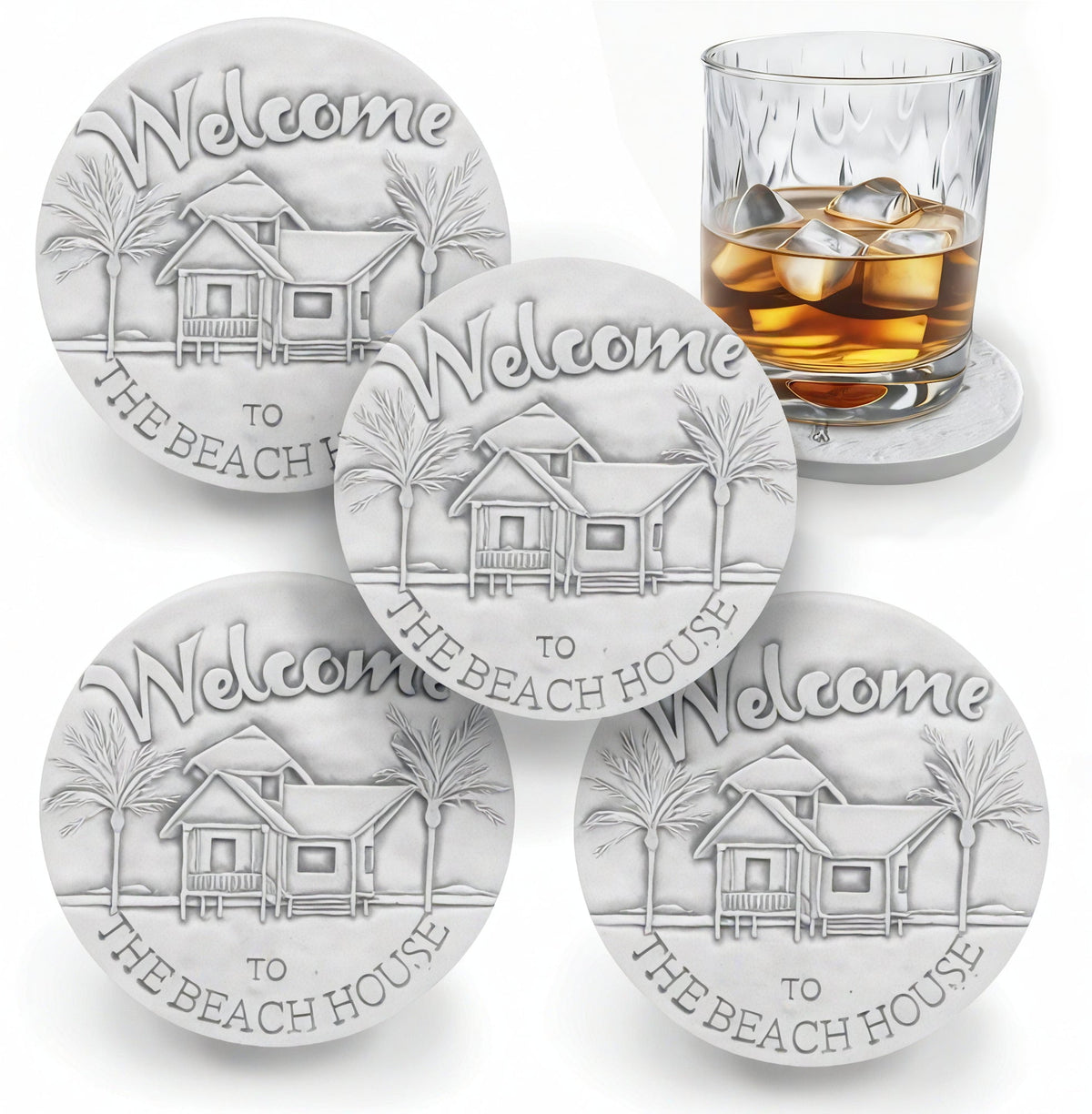Beach House Drink Coasters - MaisonBeach