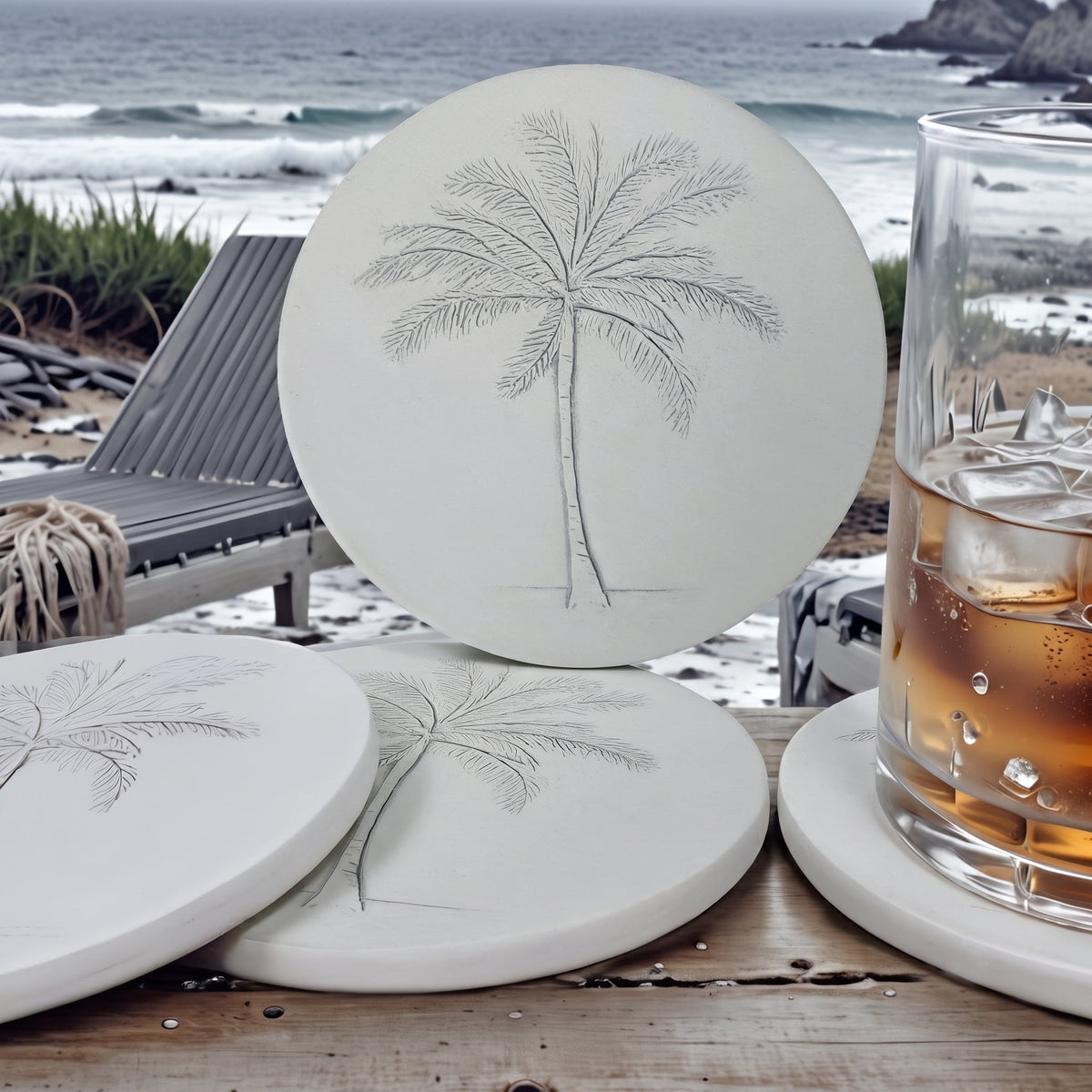Palm Tree Drink Coasters - MaisonBeach