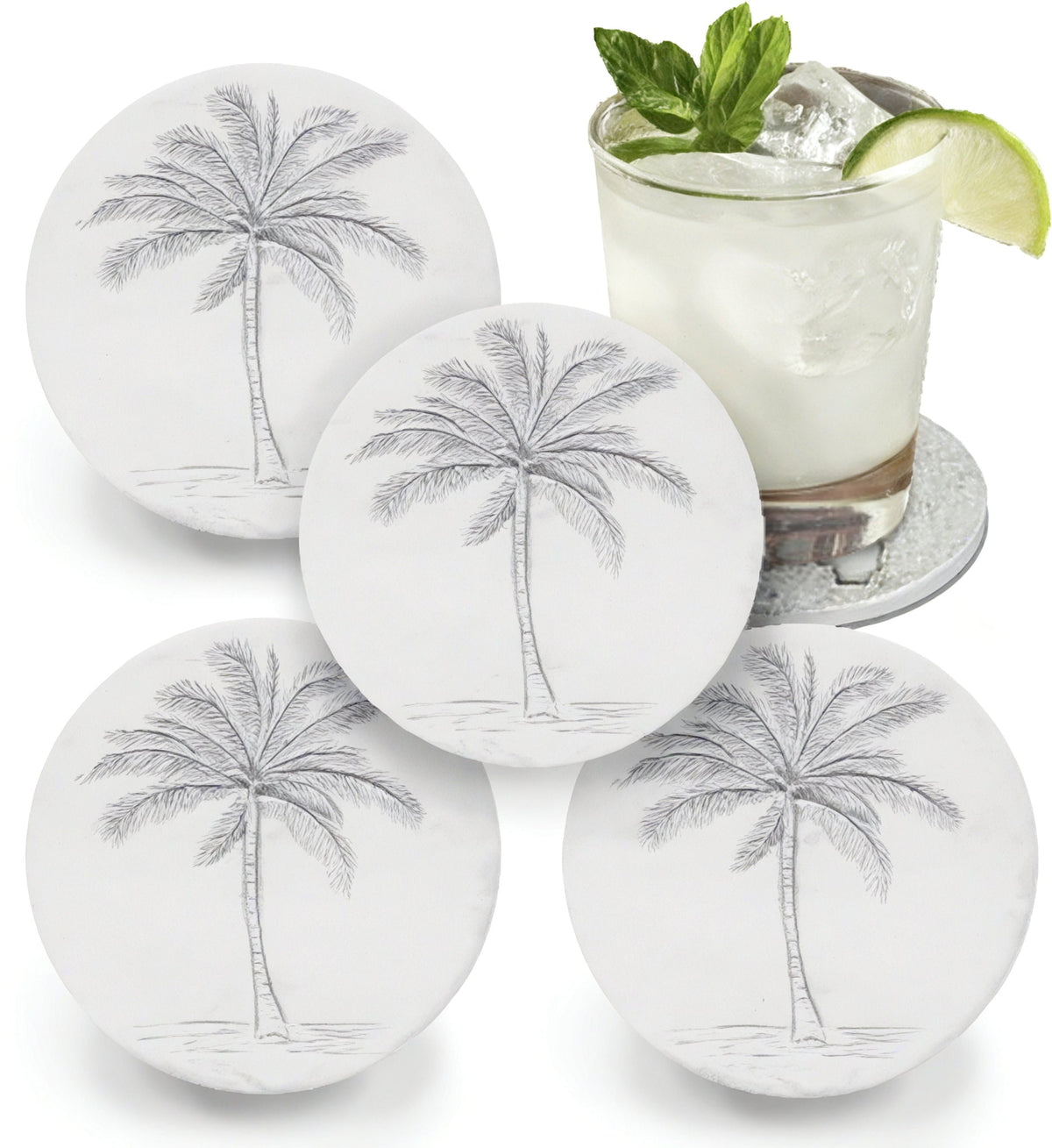 Palm Tree Drink Coasters - MaisonBeach