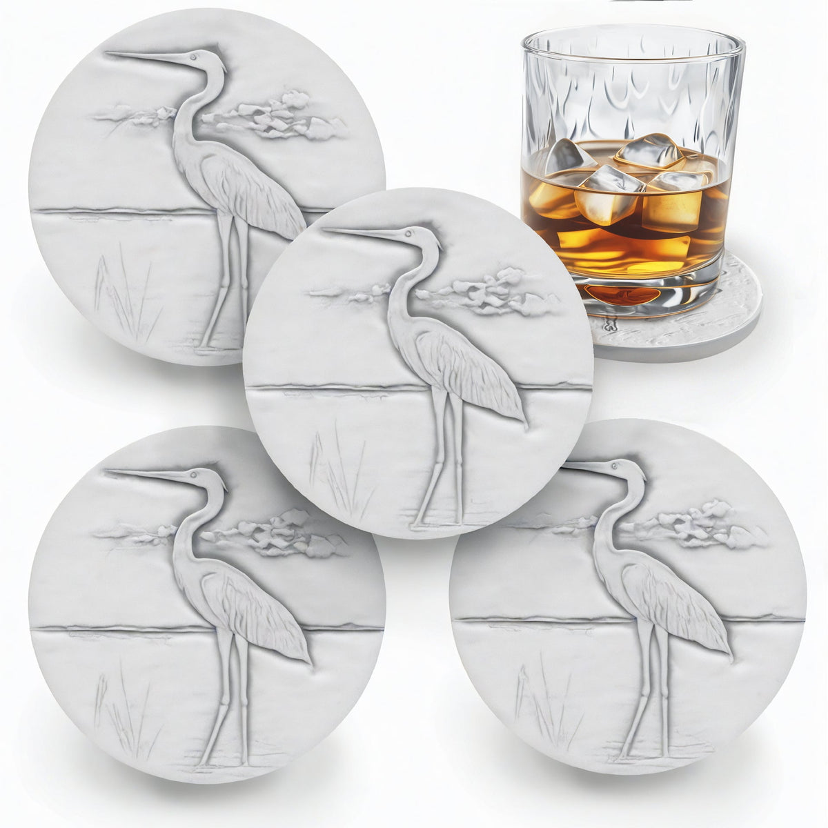 Heron Drink Coasters - MaisonBeach