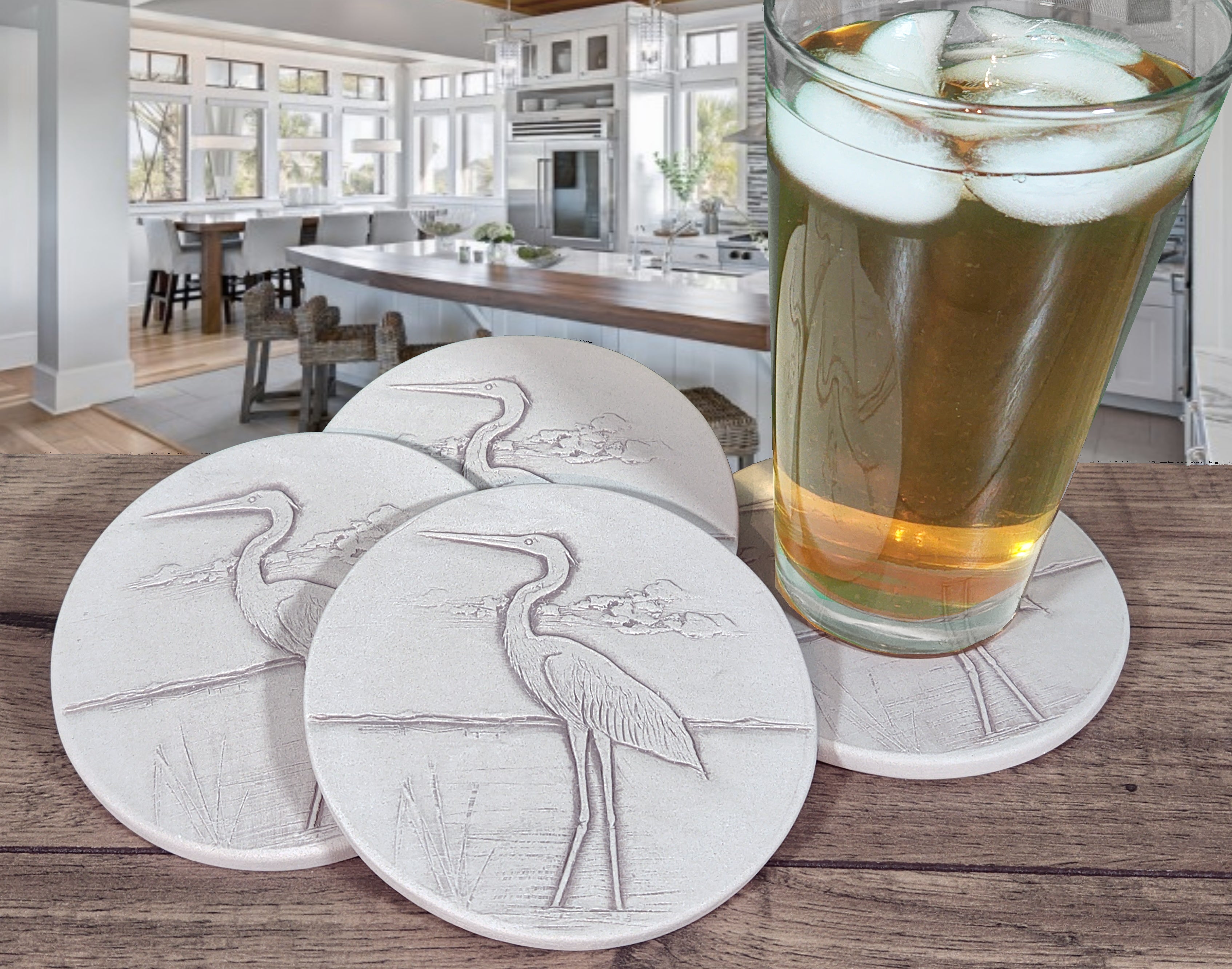 Heron Drink Coasters - MaisonBeach