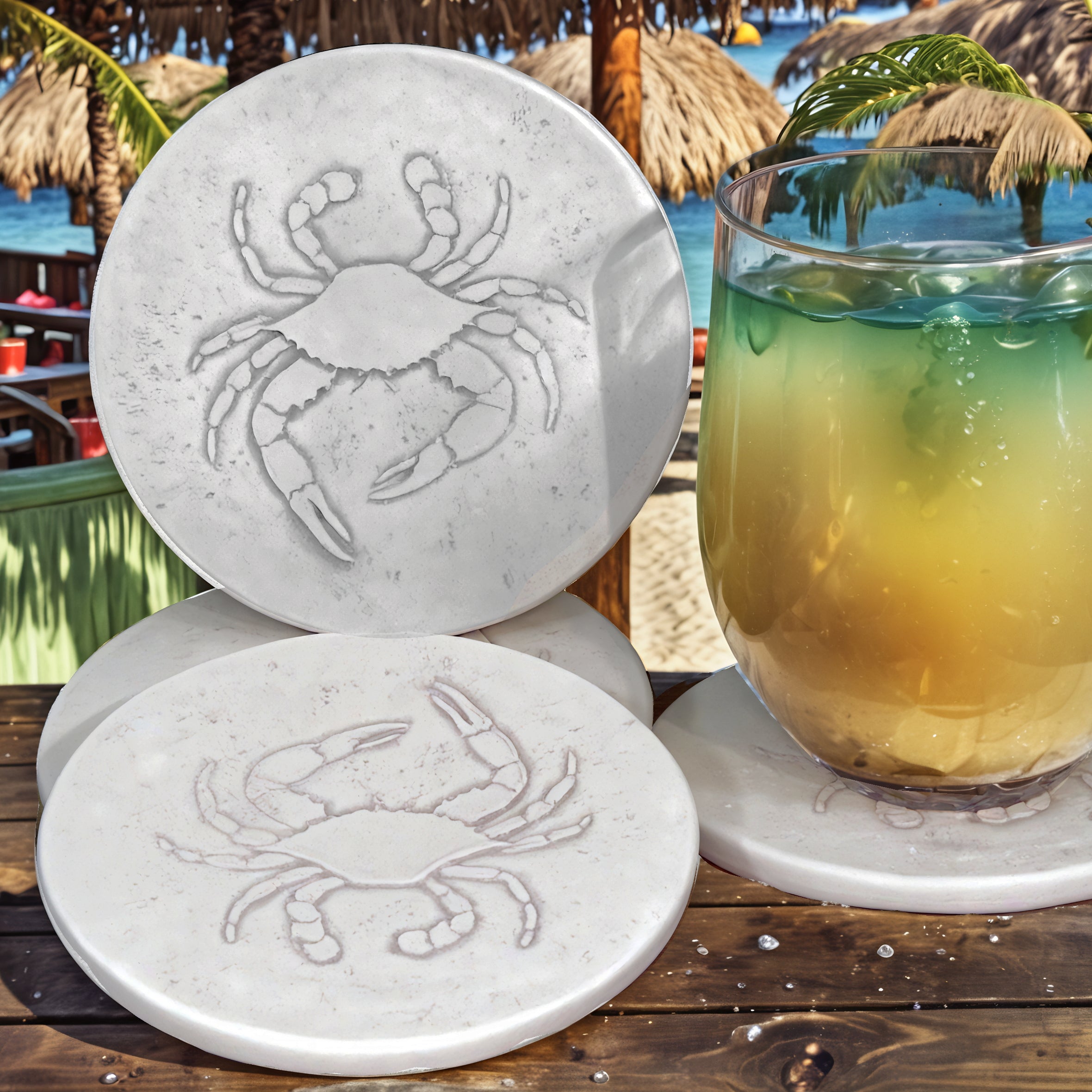 Blue Crab Drink Coasters - MaisonBeach