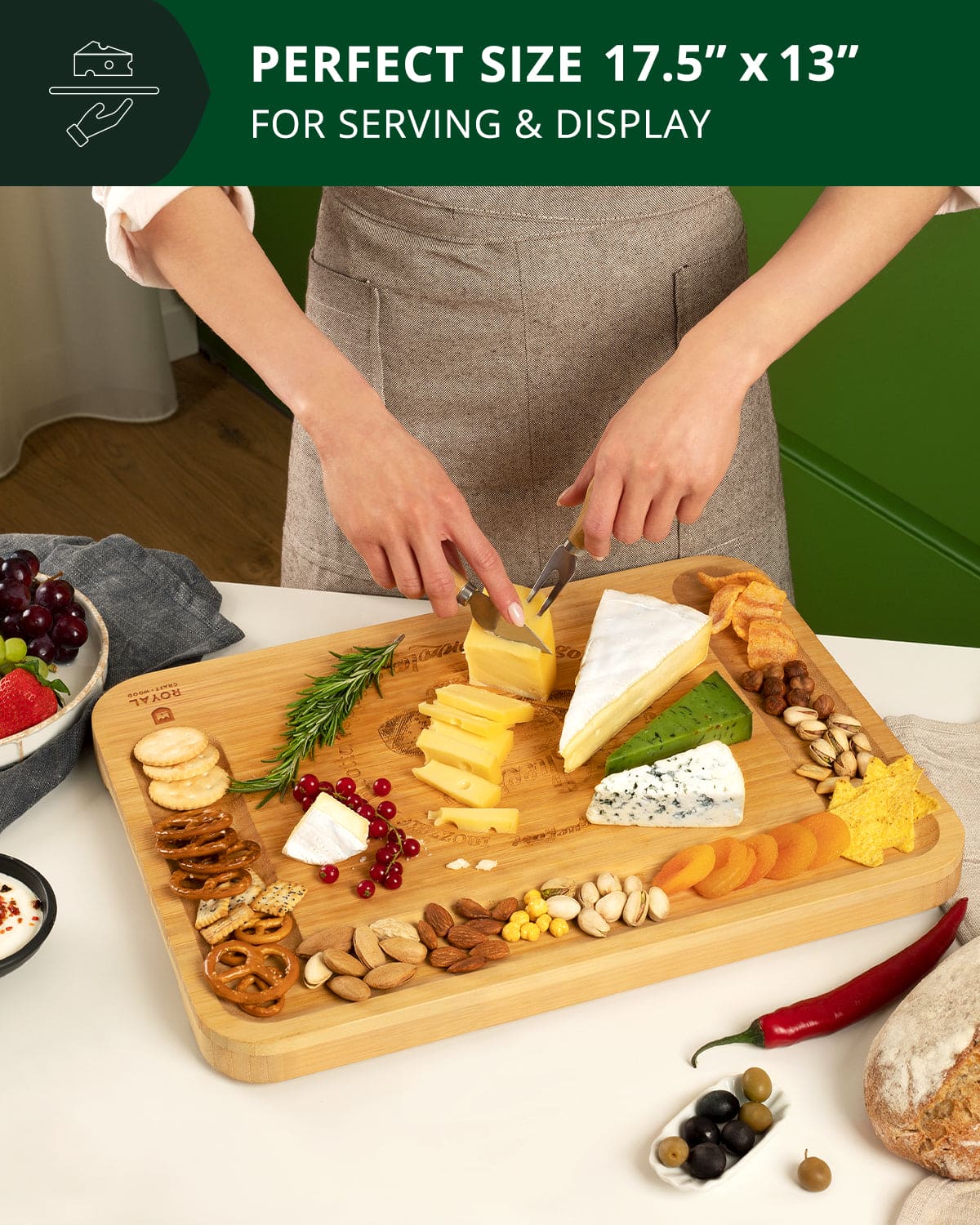 Cheese Board XXL with Cutlery Set - MaisonBeach