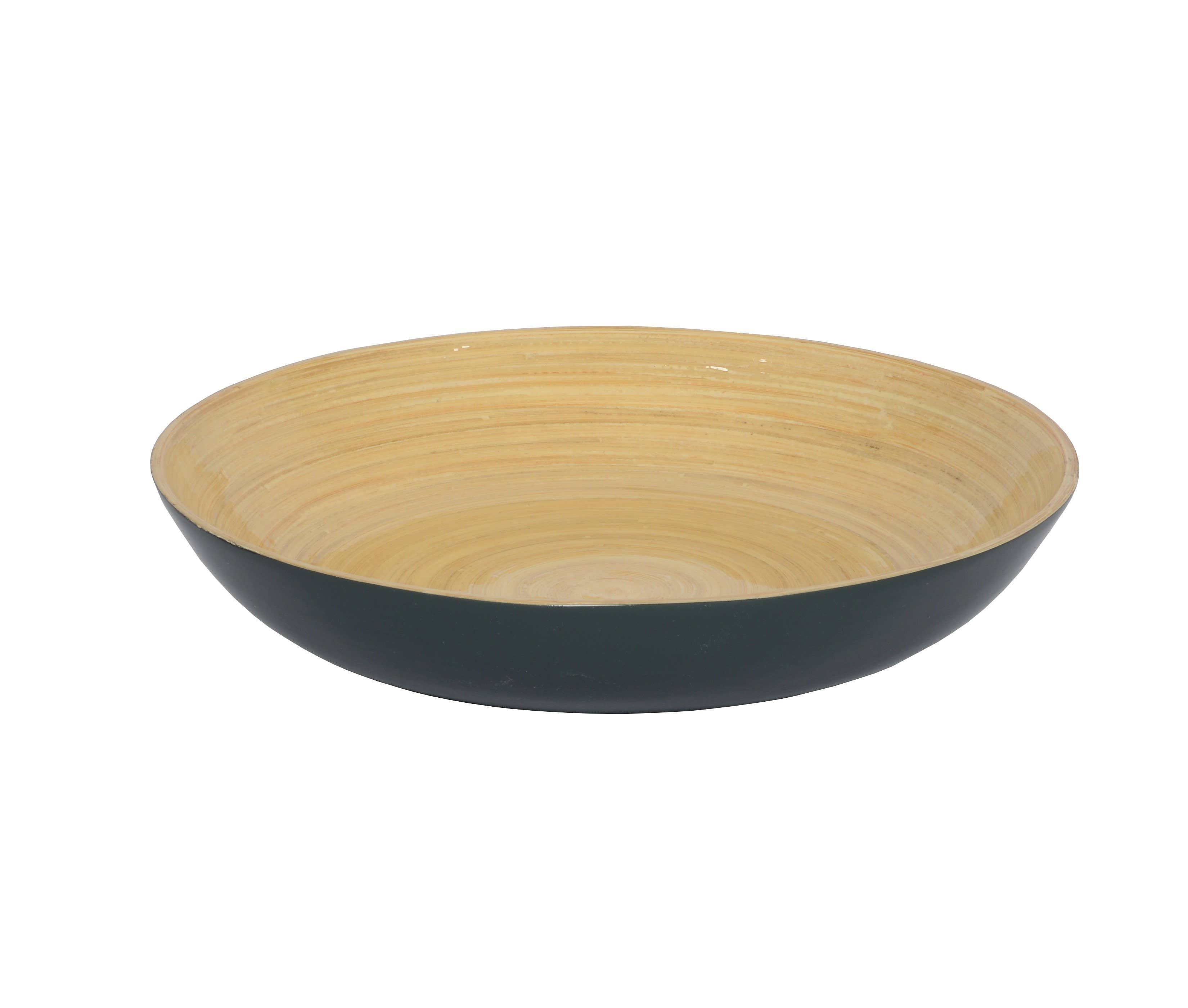 White Bamboo Fruit Bowl 11" x 2" - MaisonBeach
