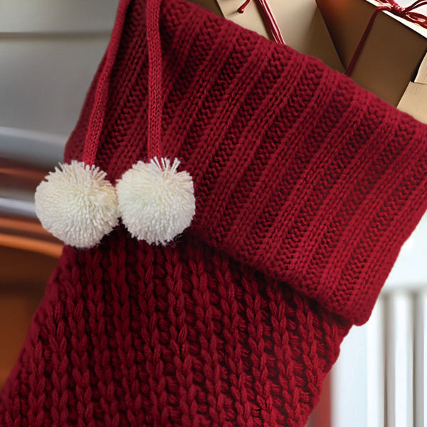 Red Knit Stocking - MaisonBeach