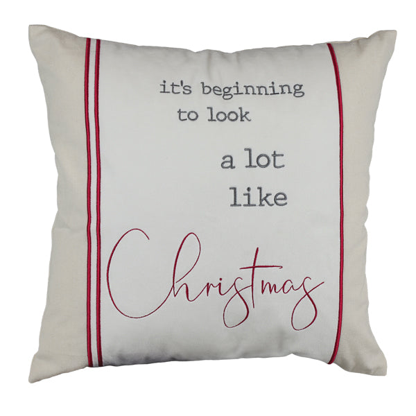 18" It's Beginning to Look a Lot Like Christmas Square Pillow - MaisonBeach
