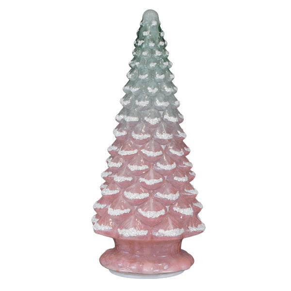 14" Lit Pink Glass Tabletop Tree - MaisonBeach