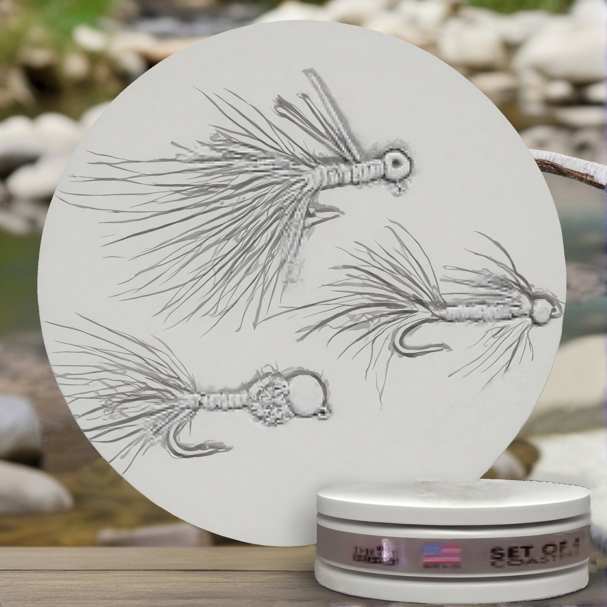 Fly Lure Drink Coasters