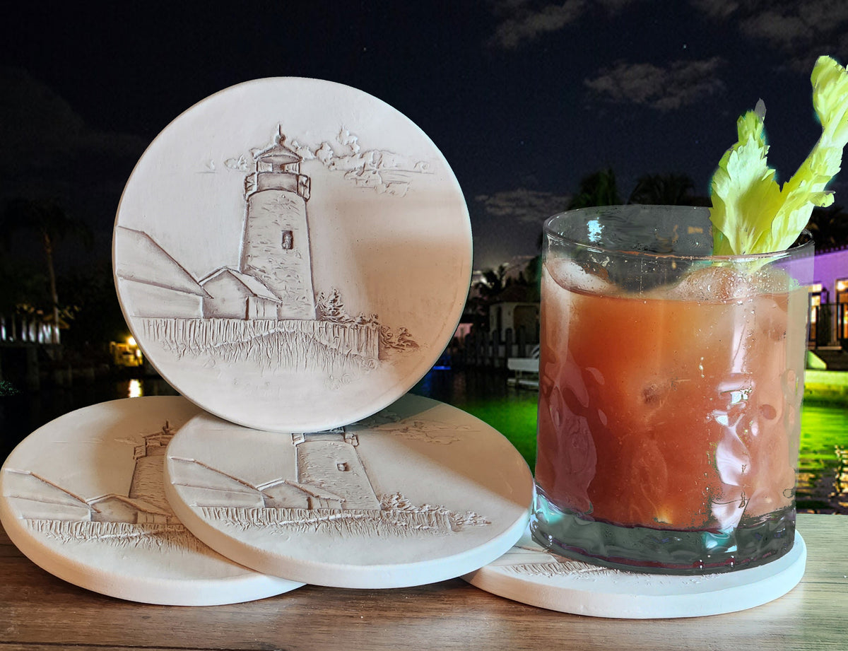 Stone Lighthouse Drink Coasters - MaisonBeach