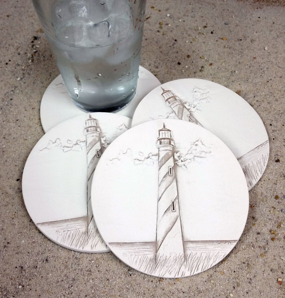 Spiral Lighthouse Drink Coasters - MaisonBeach