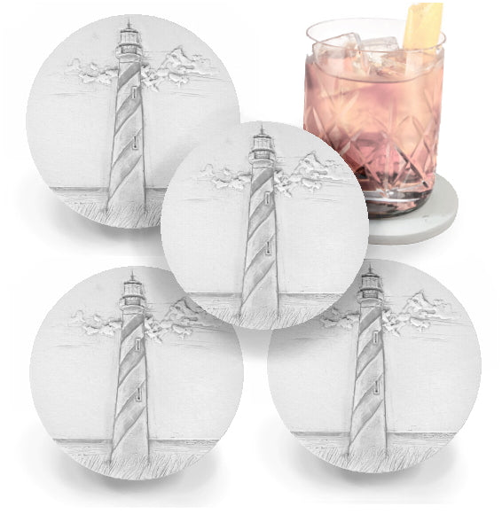 Spiral Lighthouse Drink Coasters - MaisonBeach