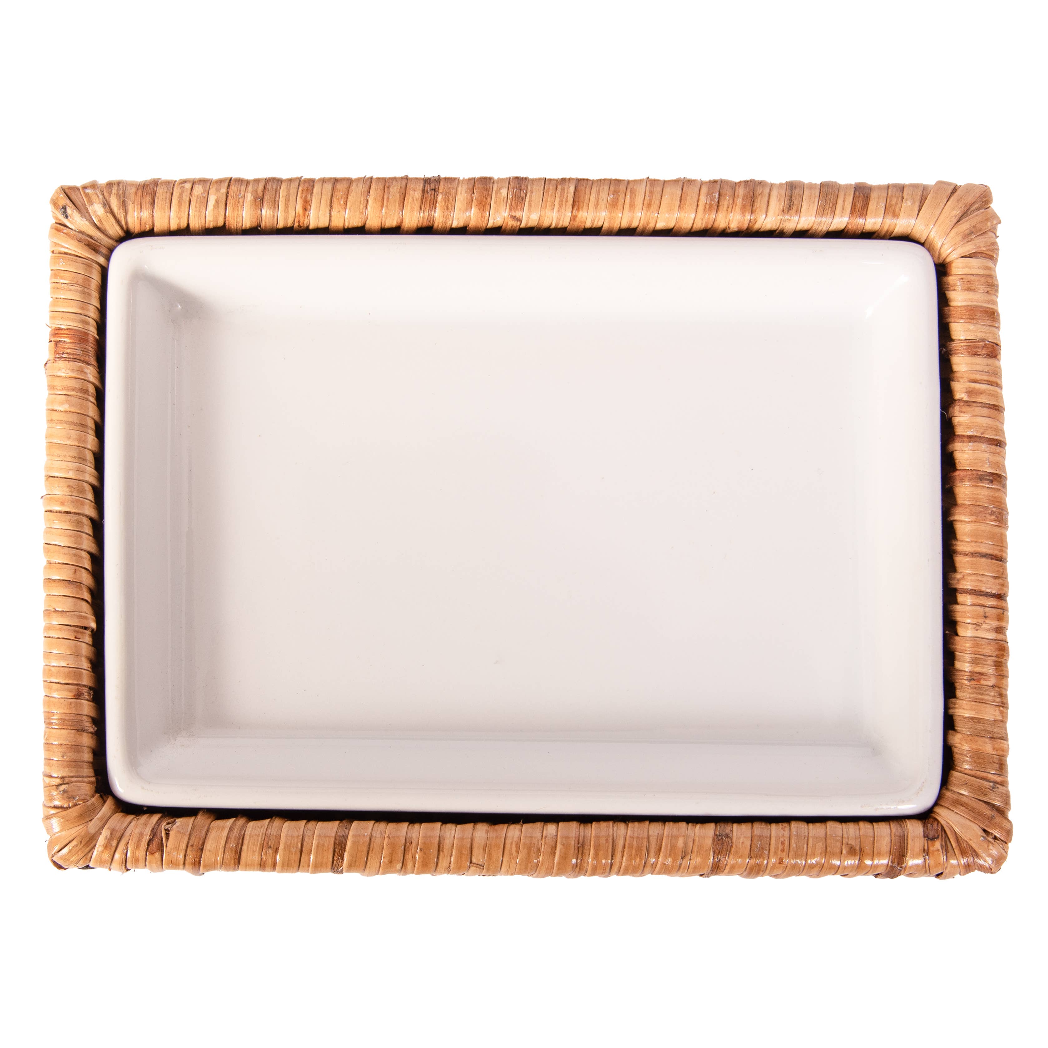 Rattan Soap Dish with Ceramic Insert – Handwoven & Eco-Friendly - MaisonBeach