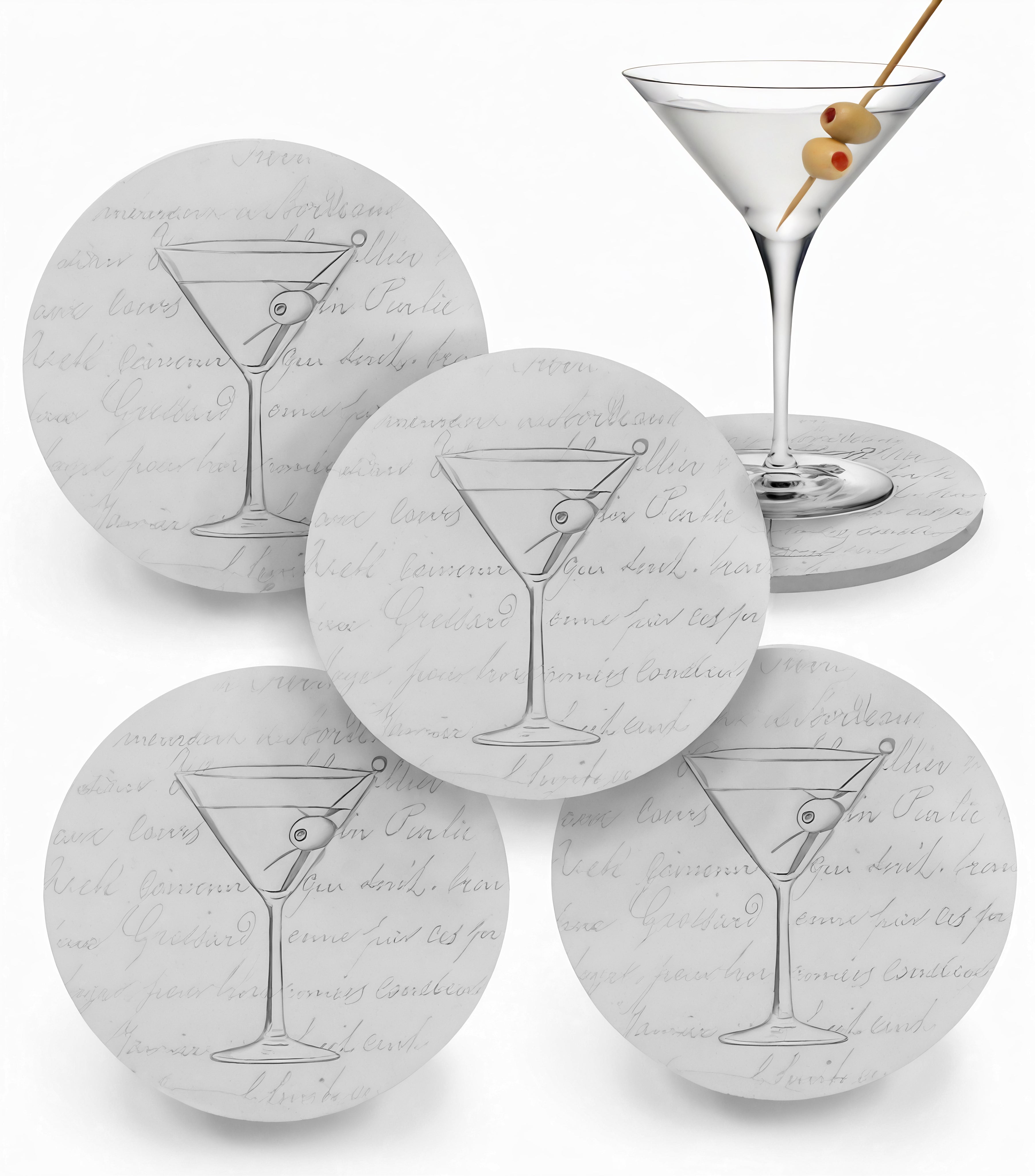 Martini Glass Drink Coasters - MaisonBeach