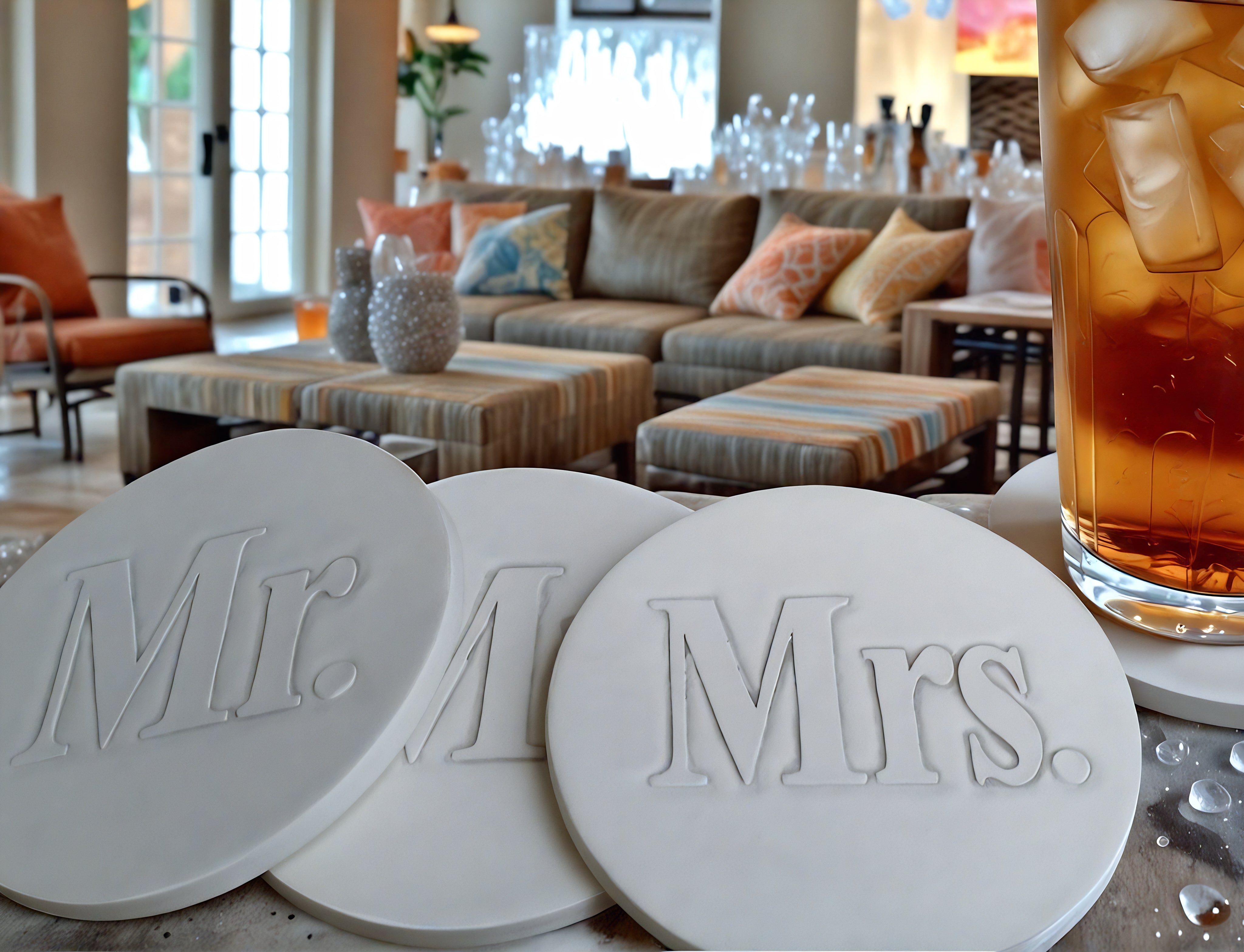 Mr. & Mrs. Drink Coasters - MaisonBeach